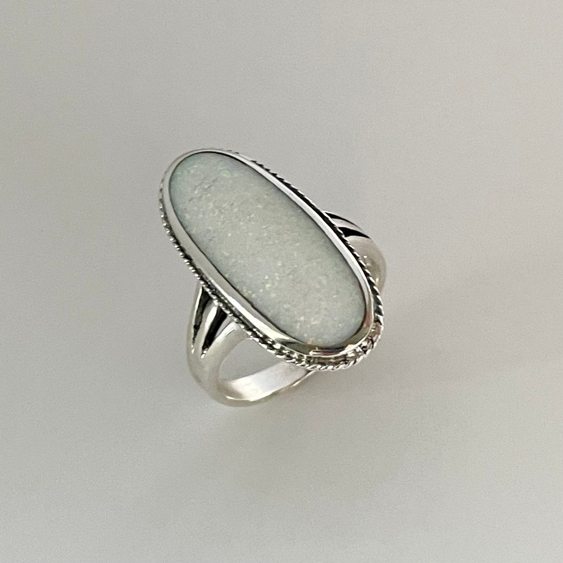 Large Fire Opal Sterling Silver Ring, Silver Oval Ring, Boho Ring, Opal Large Ring, Love Ring, Silver Opal Ring, October Birthstone Ring