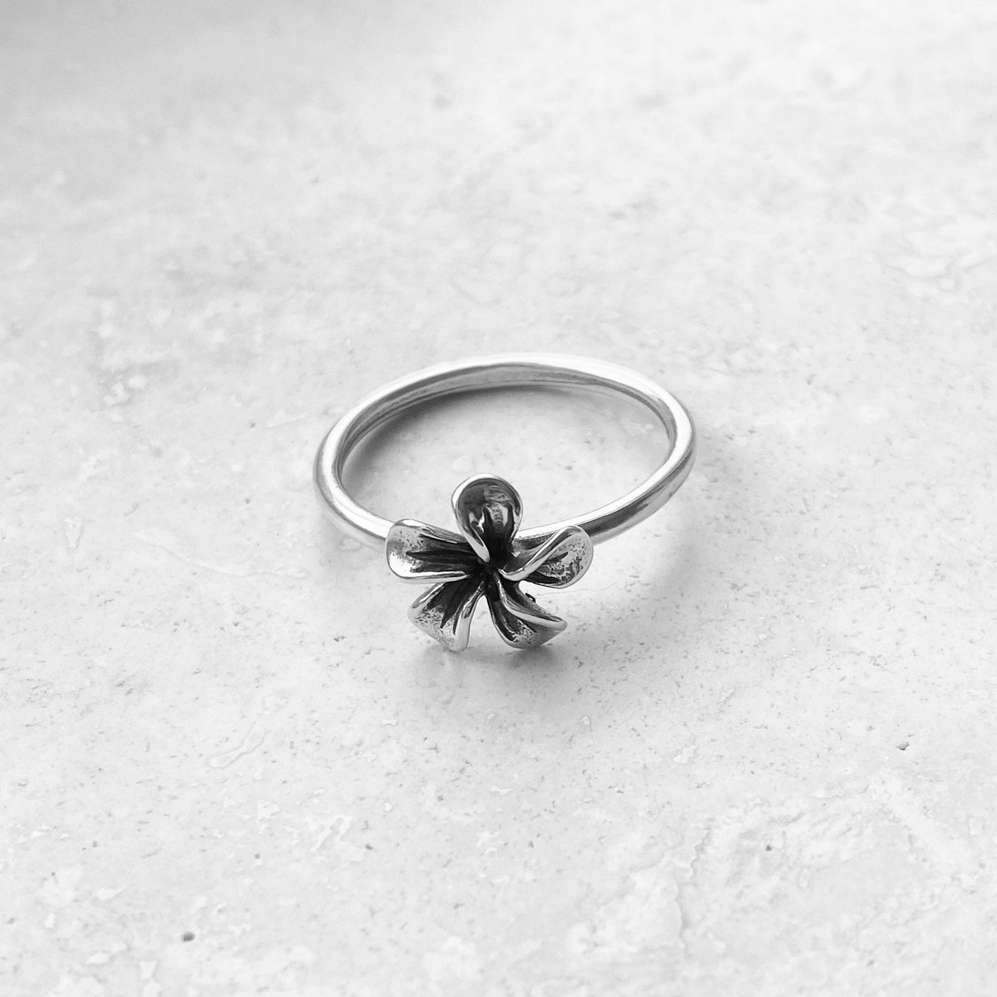 Sterling Silver Dainty Plumeria Flower, Silver Flower Ring, Hawaii Flower Ring, Promise Flower Ring, Silver Plumeria Ring, Statement Ring