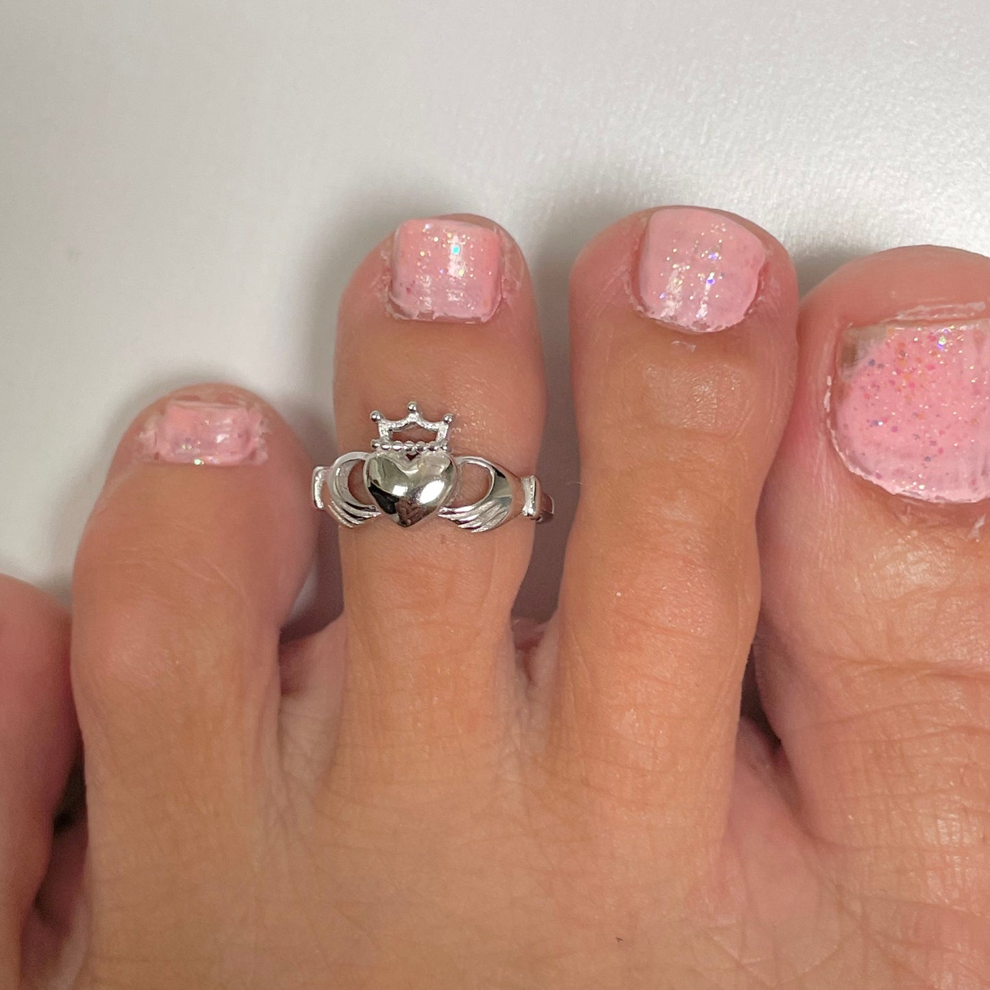 Sterling Silver Irish Claddagh Toe Ring: Promise, Love & Loyalty