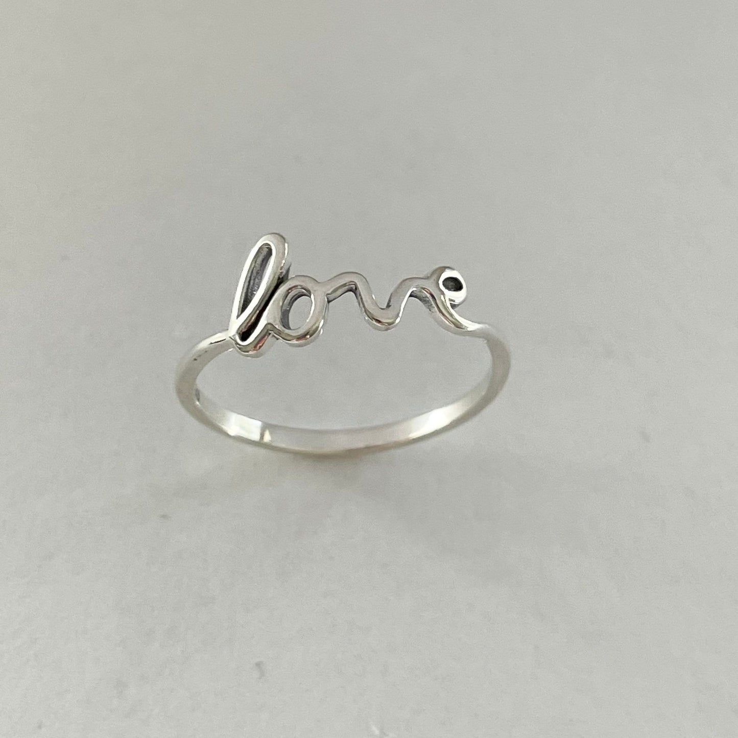 Sterling Silver 'Love' Ring: Dainty Midi or Toe Ring