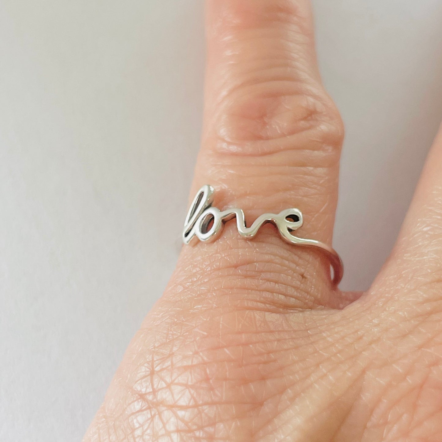 Sterling silver Dainty Love Ring, Silver Ring, Silver Dainty Ring, I Love You Ring, Love Toe Ring, Friendship Toe Ring, Promise Silver Ring.