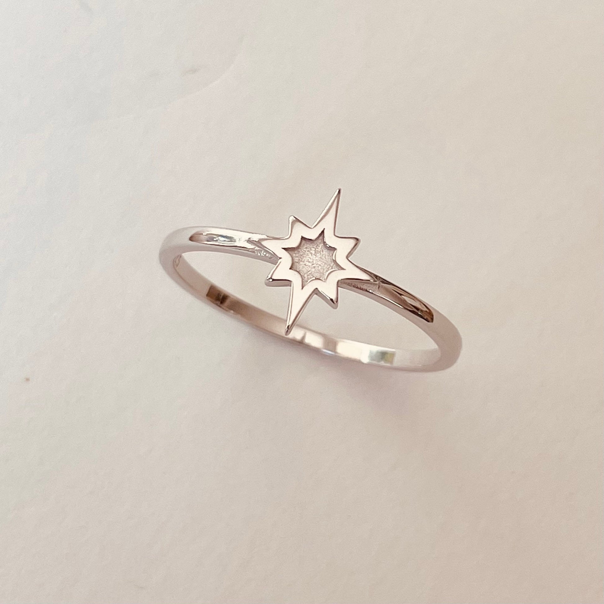 Sterling Silver Star Ring: Dainty Starlight Band, Boho Sky Jewelry