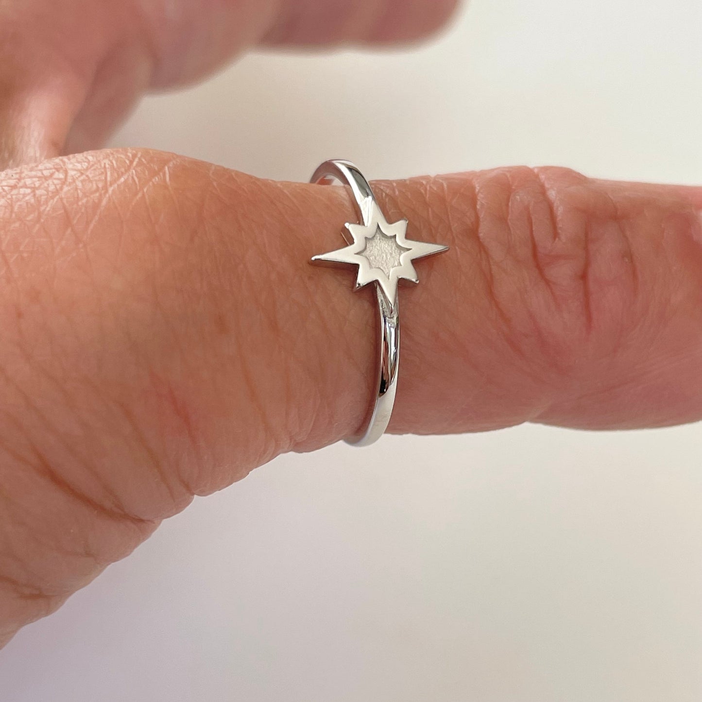 Sterling Silver Star Ring: Dainty Starlight Band, Boho Sky Jewelry