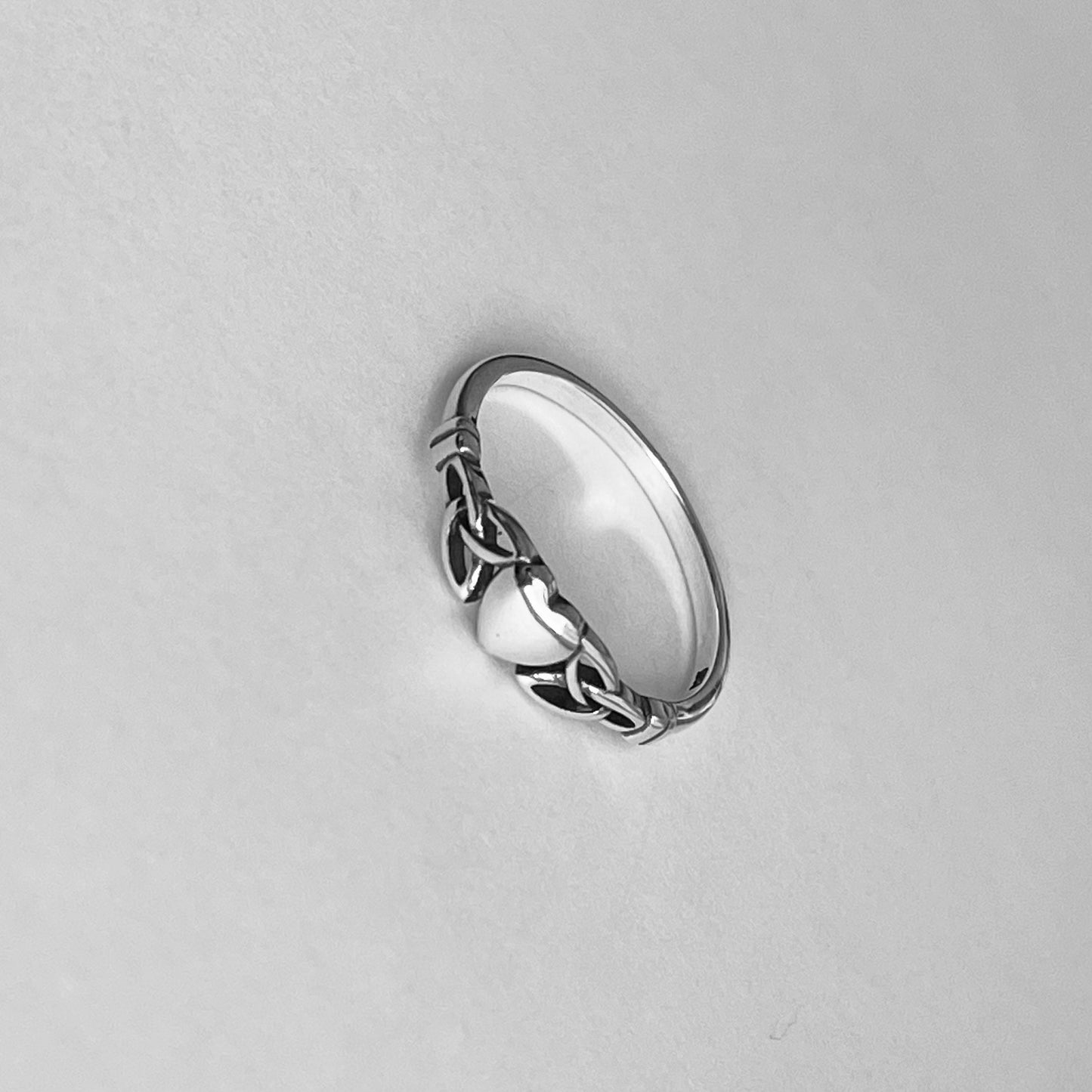 Dainty Celtic and Heart Sterling Silver Ring, Silver Heart Ring, Triquetra Heart Ring, Celtic Ring, Promise Heart Ring, Promise Love Ring.