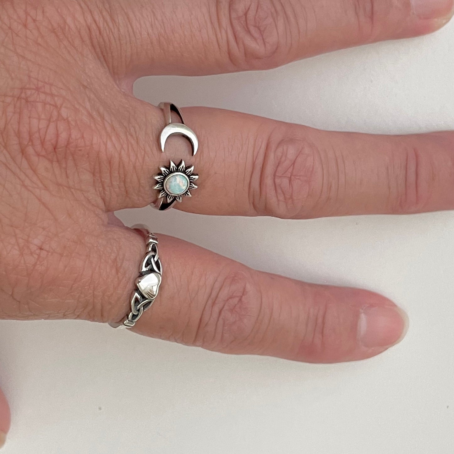 Dainty Sterling Silver Celtic Heart Ring - Boho Promise Ring