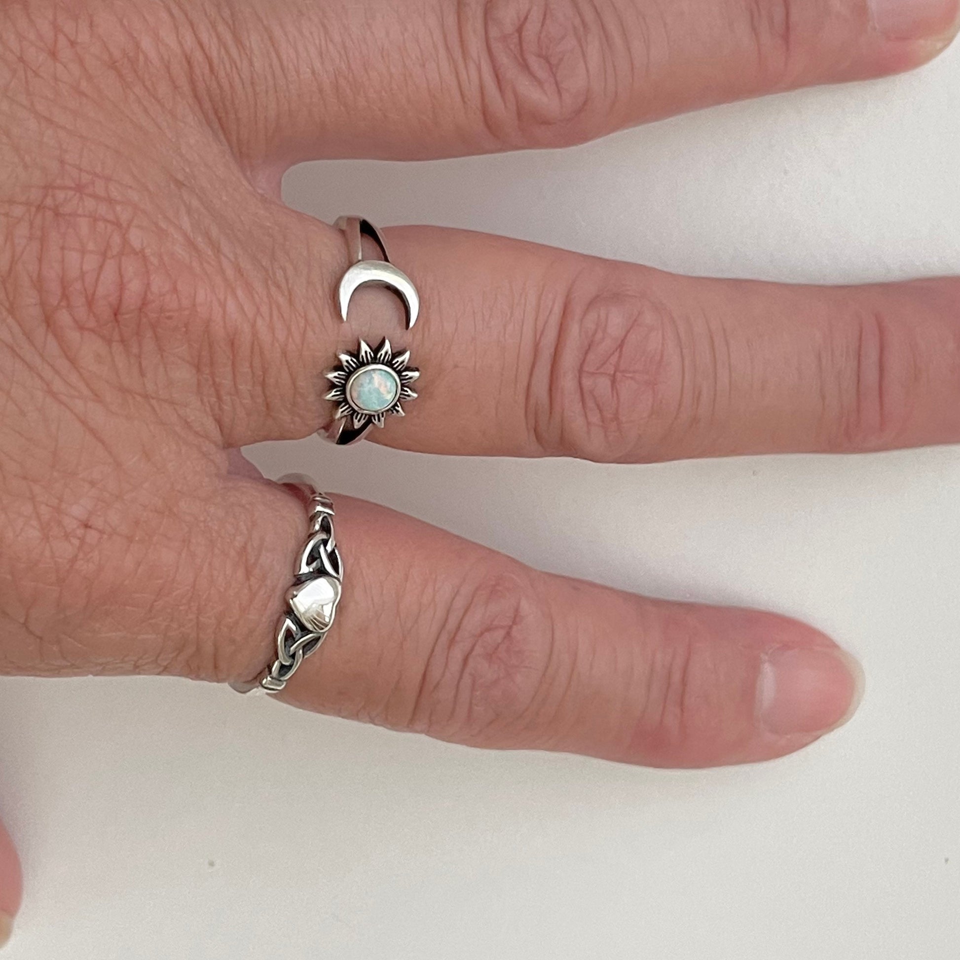Dainty Sterling Silver Celtic Heart Ring - Boho Promise Ring