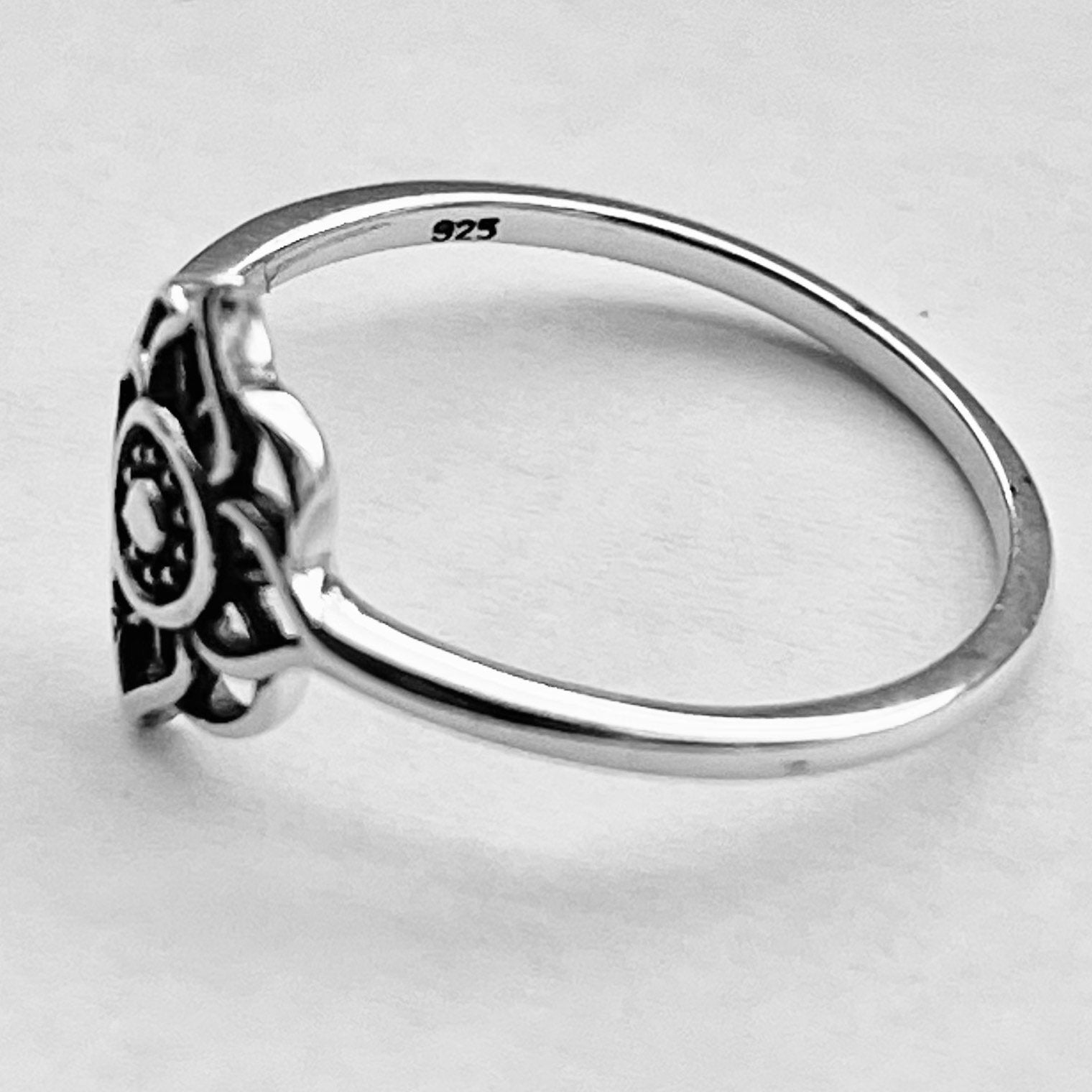 Sterling Silver Lotus Flower Ring, Spiritual Ring, Silver Love Ring, Flower Promise Ring, Mandala Flower Ring, Floral Ring, Silver Ring