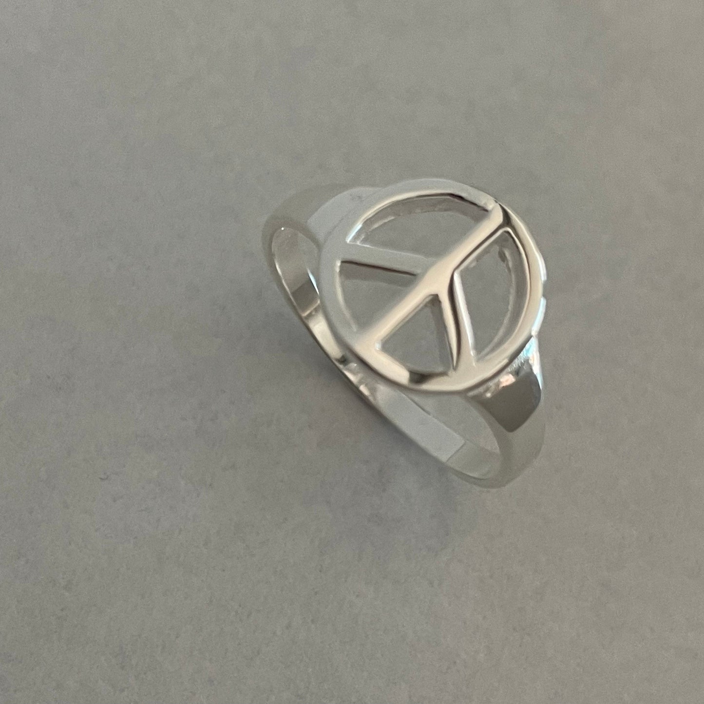 Peace Sign Sterling Silver Ring, Silver Hippie Ring, Peace Ring, Religious Ring, Promise Peace Ring, Silver Peace Sign Ring, Statement Ring