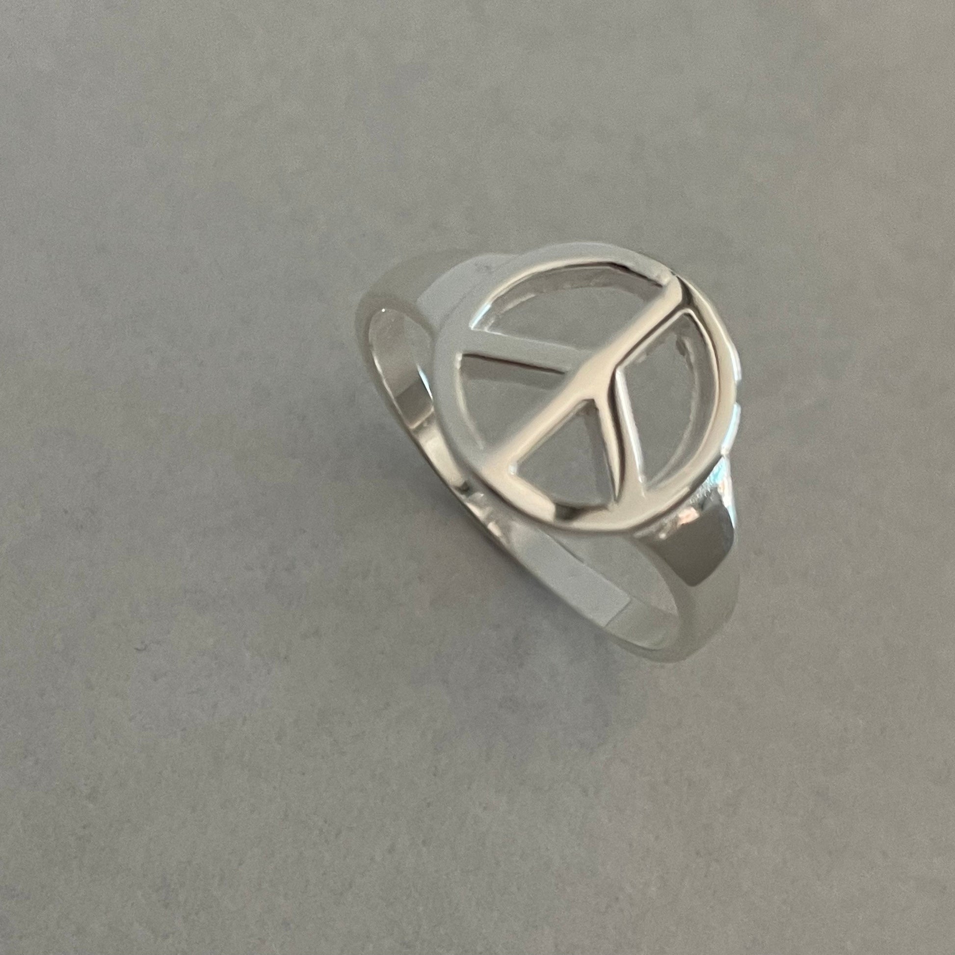 Sterling Silver Peace Sign Ring: Hippie Statement Jewelry