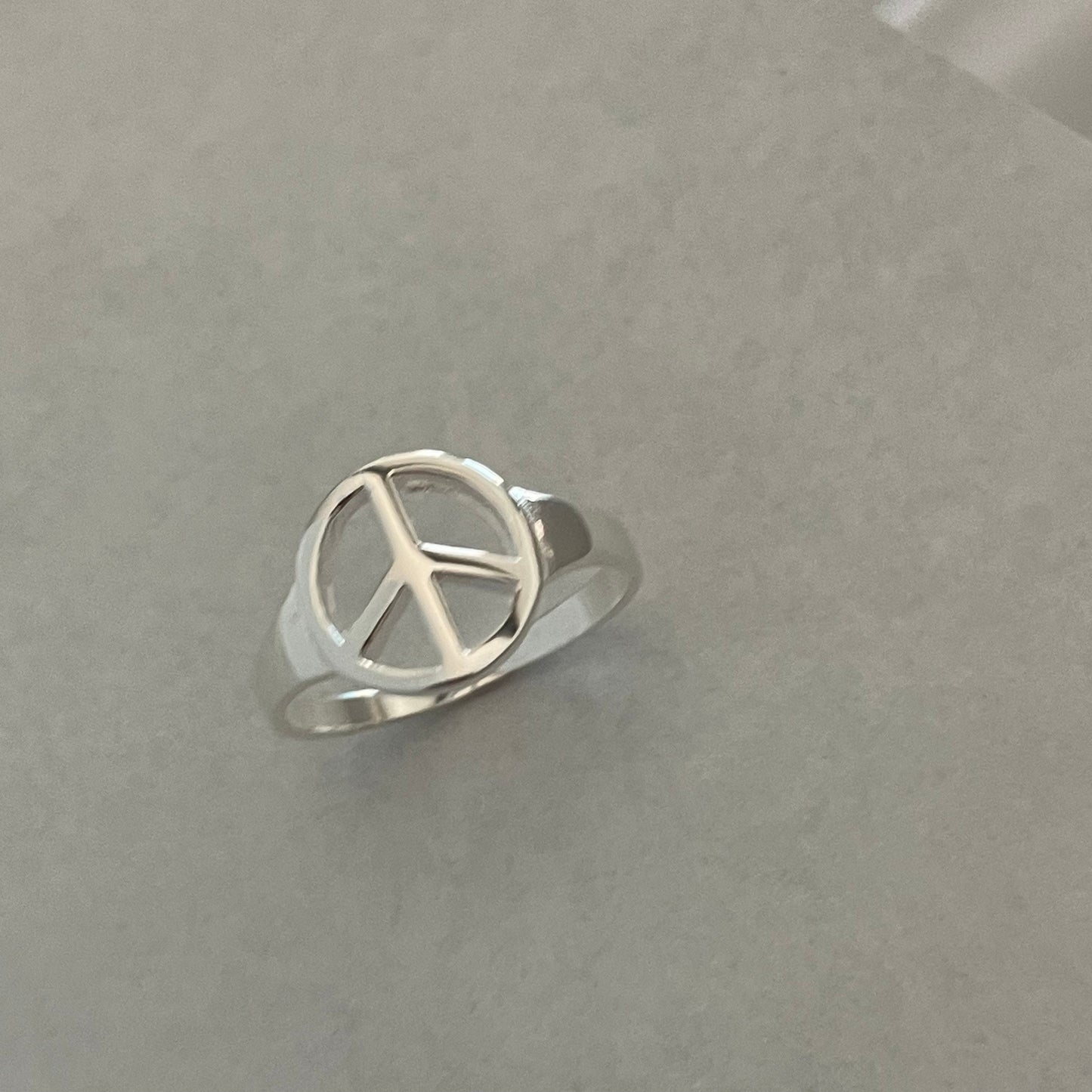 Sterling Silver Peace Sign Ring: Hippie Statement Jewelry