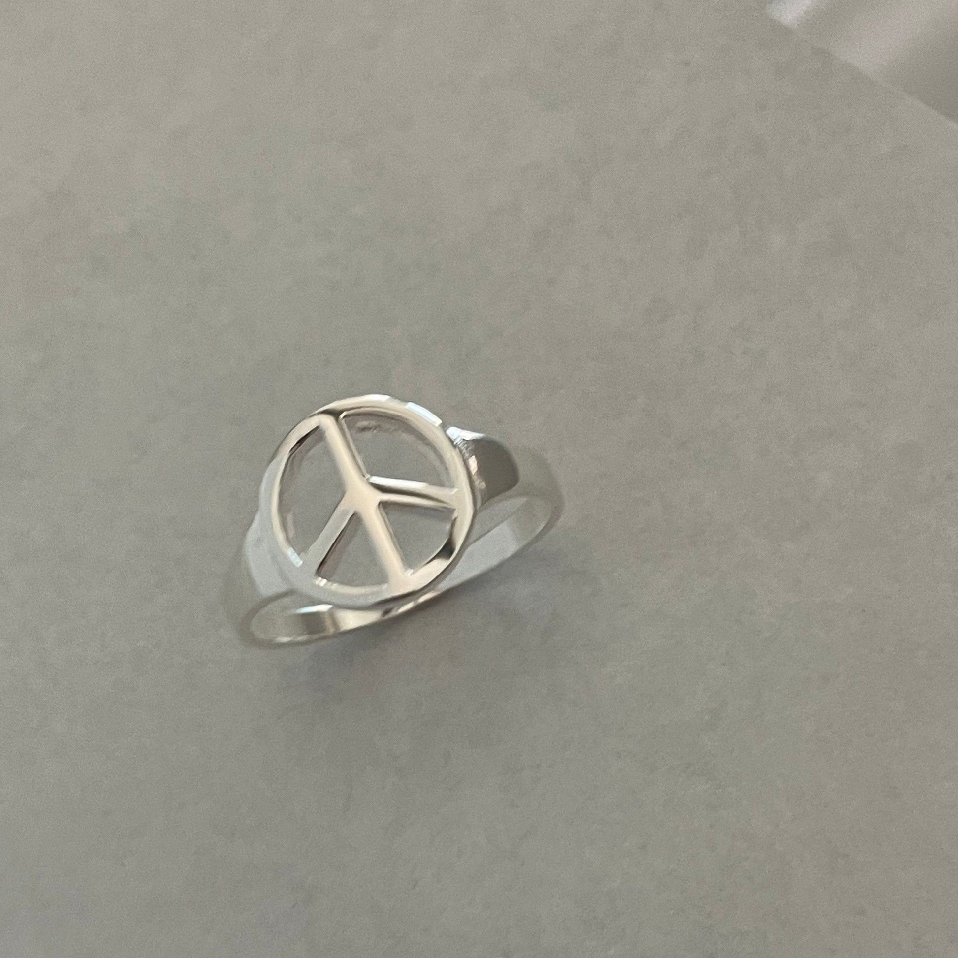 Sterling Silver Peace Sign Ring: Hippie Statement Jewelry
