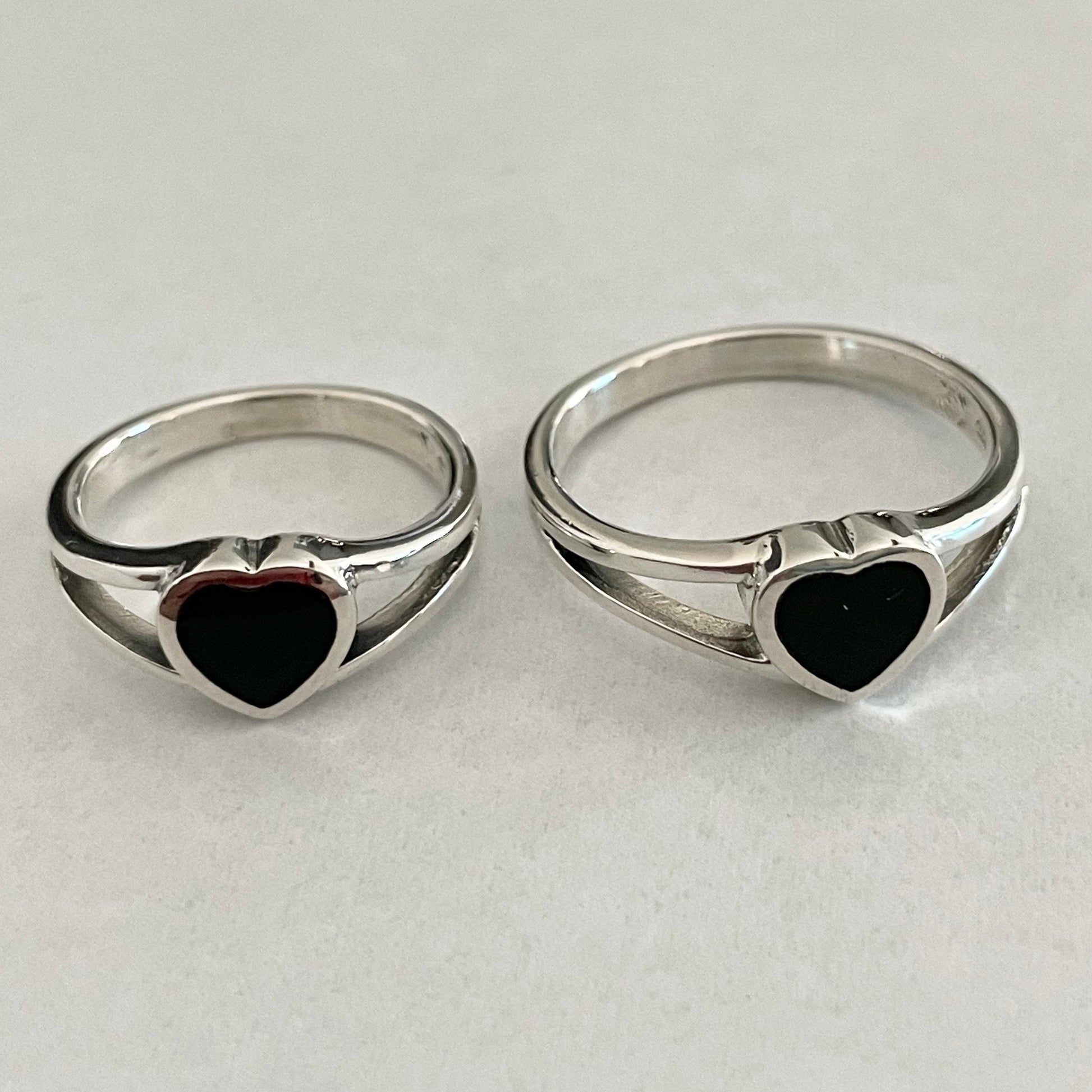 Black Agate Heart with Sterling silver ring, dainty ring, I Love You, Care, Thank You, Friendship, Promise, Just Because Ring.