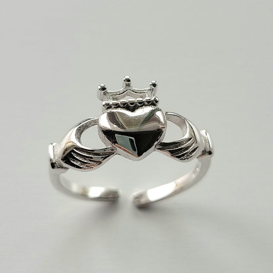 Sterling Silver Irish Claddagh Toe Ring: Promise, Love & Loyalty