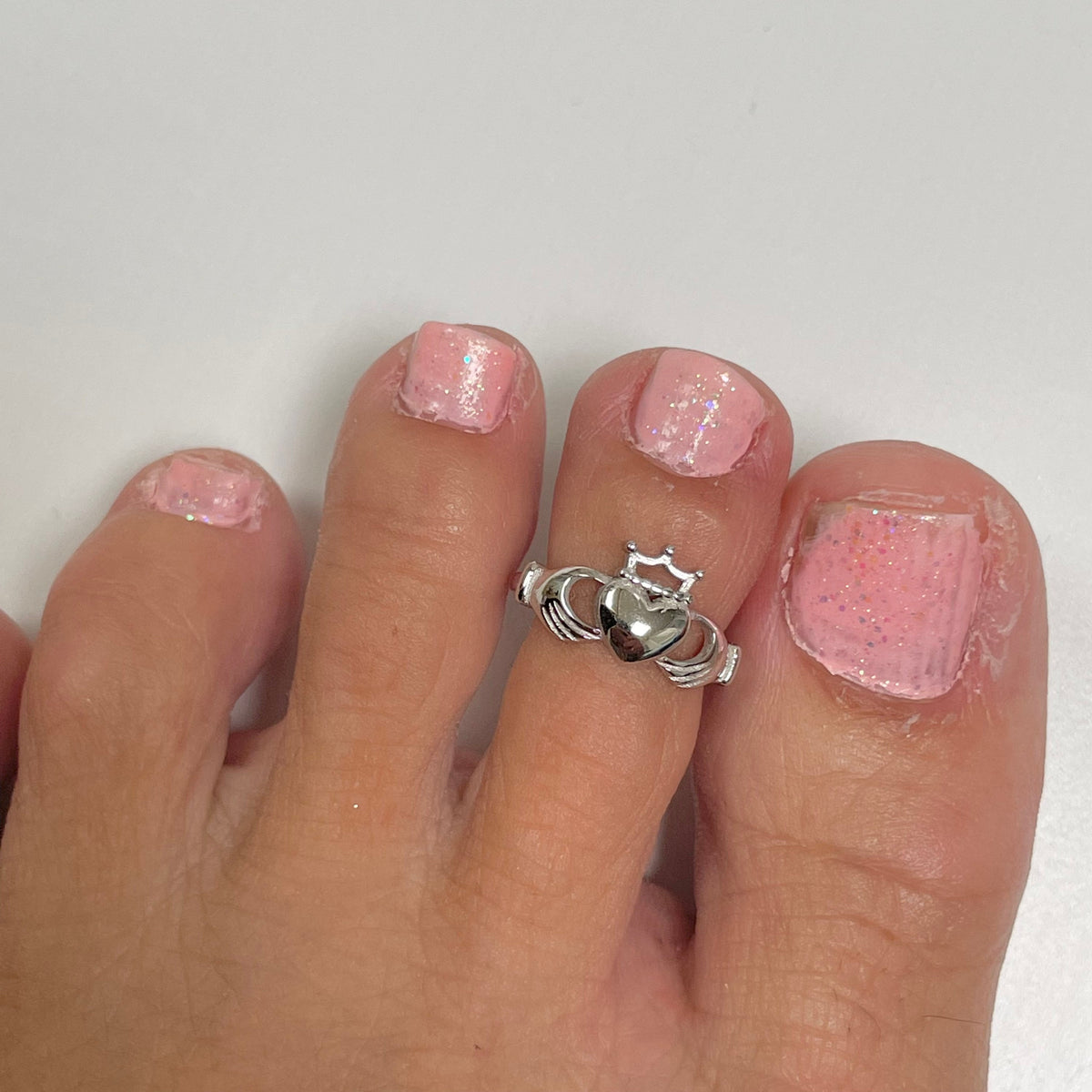 Sterling Silver Irish Claddagh Toe Ring: Promise, Love & Loyalty