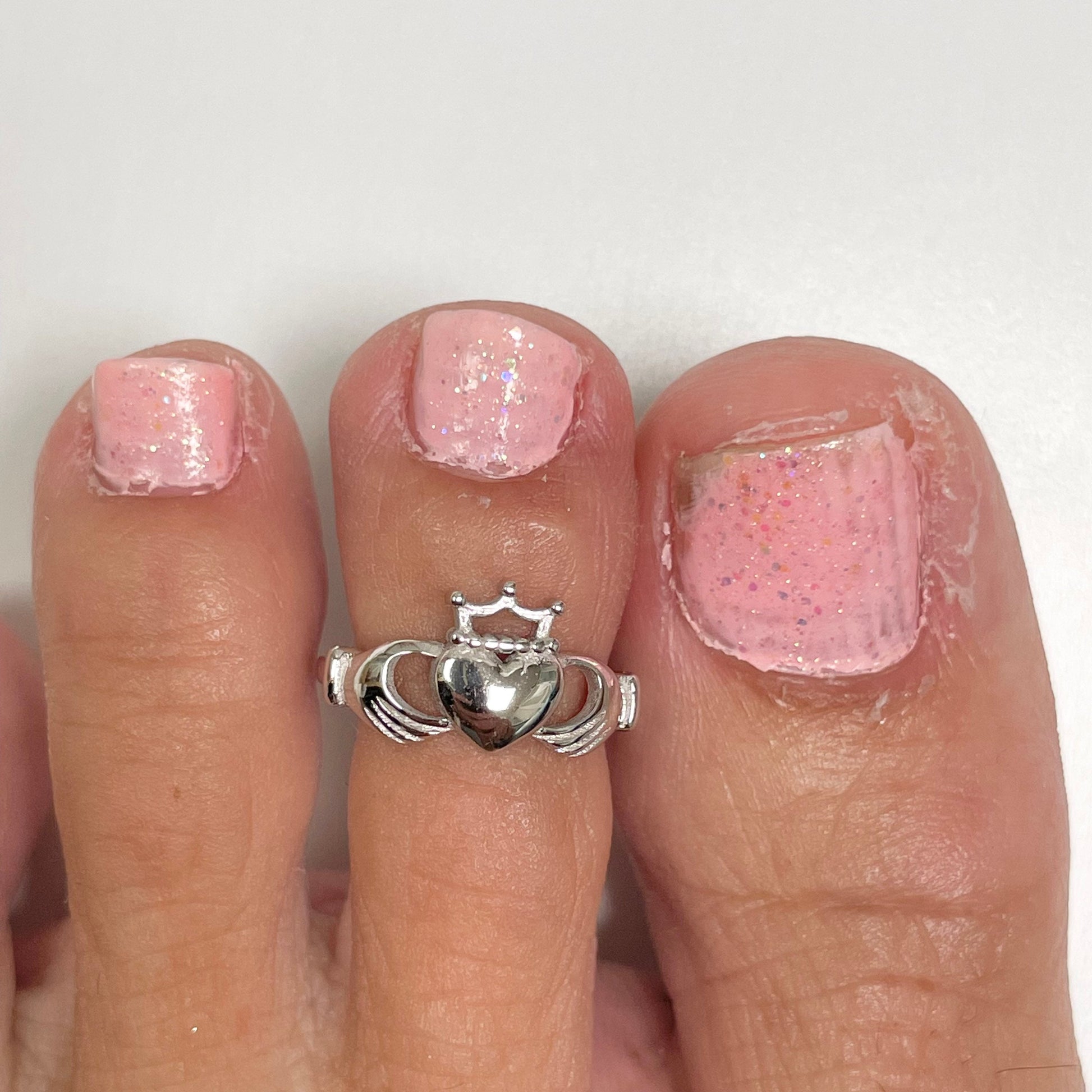 Sterling Silver Irish Claddagh Toe Ring: Promise, Love & Loyalty