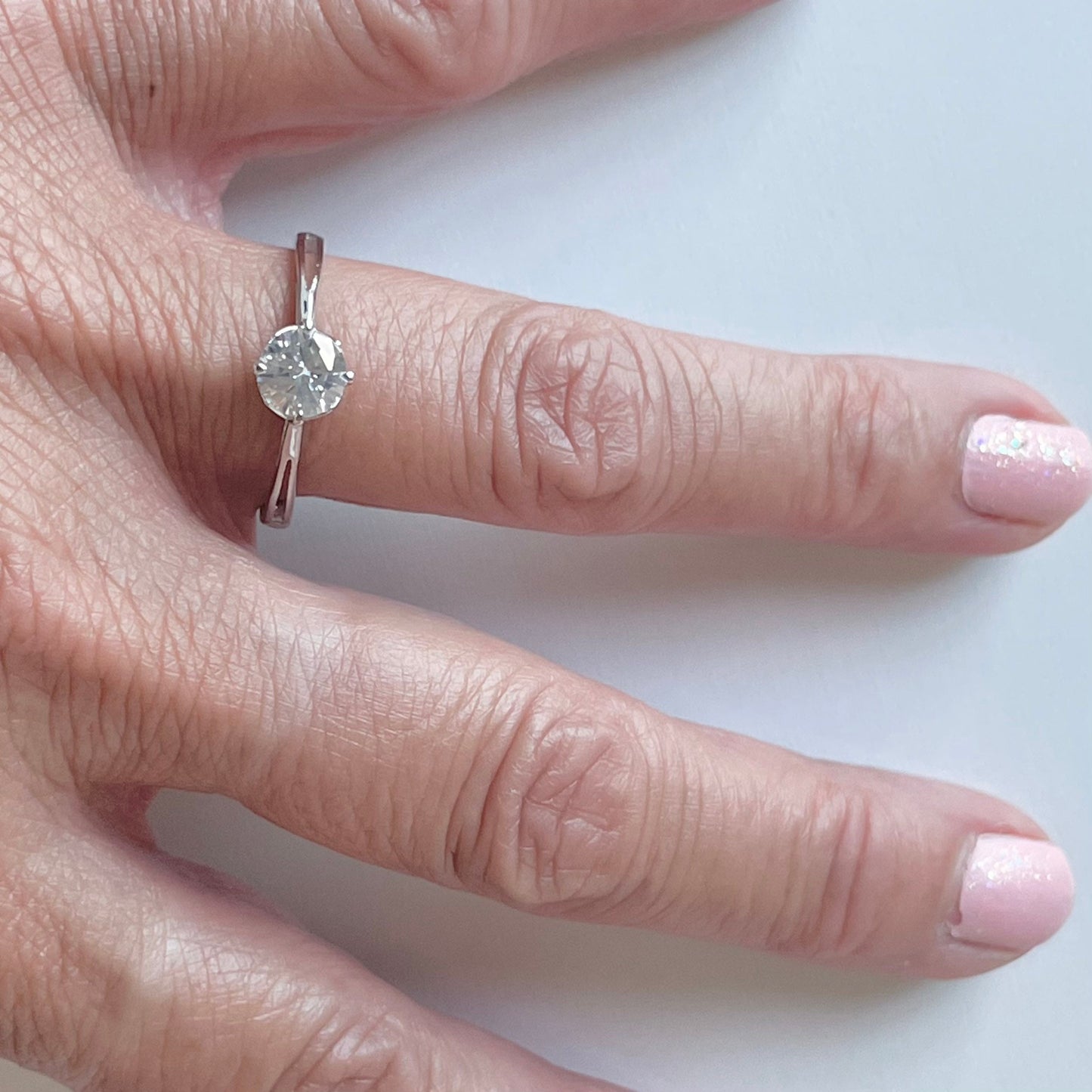 Sterling Silver Solitaire Ring: 1 Carat CZ Engagement Wedding