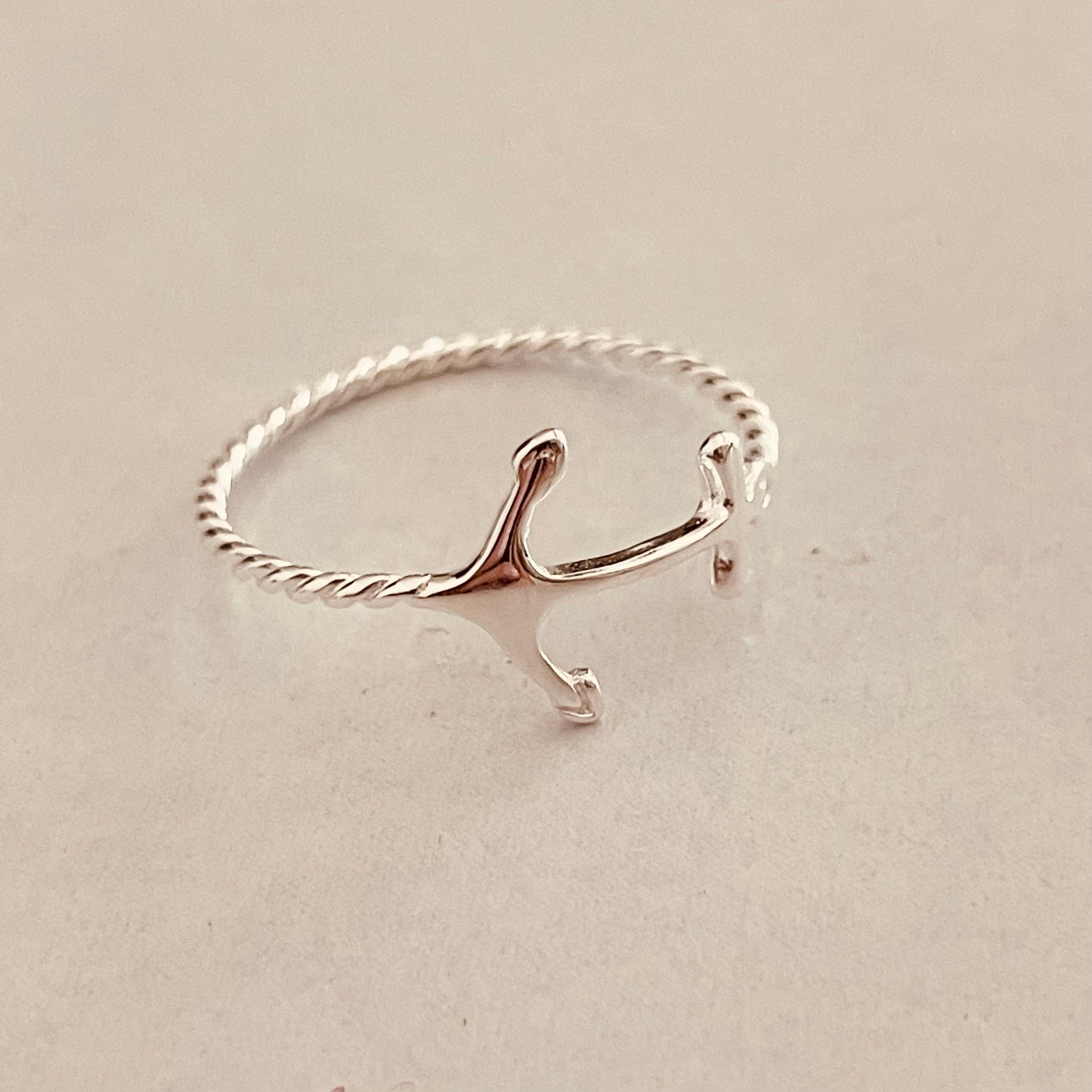 Sterling Silver Anchor Rope Ring, Shapely High Polish Band, Anchor stability Ring, Silver Promise Ring, Dainty Anchor Ring, Statement Ring