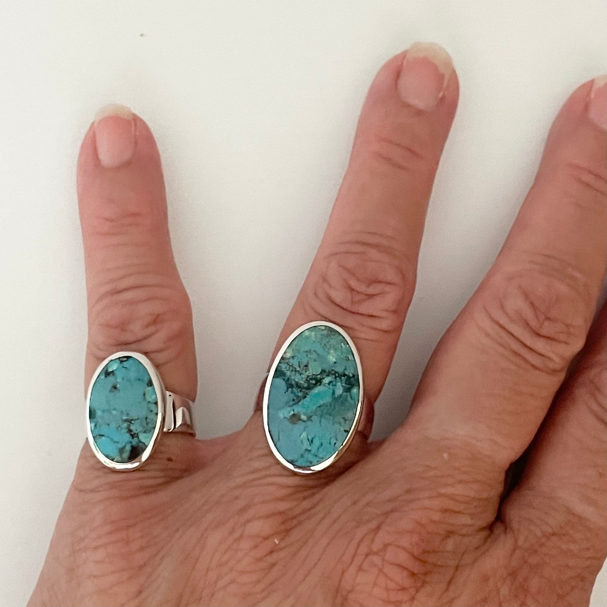 Large Oval Turquoise Ring, Sterling Silver Ring, Oval Turquoise Ring, Promise Turquoise Ring, Simple Turquoise Ring, Genuine Turquoise Ring.