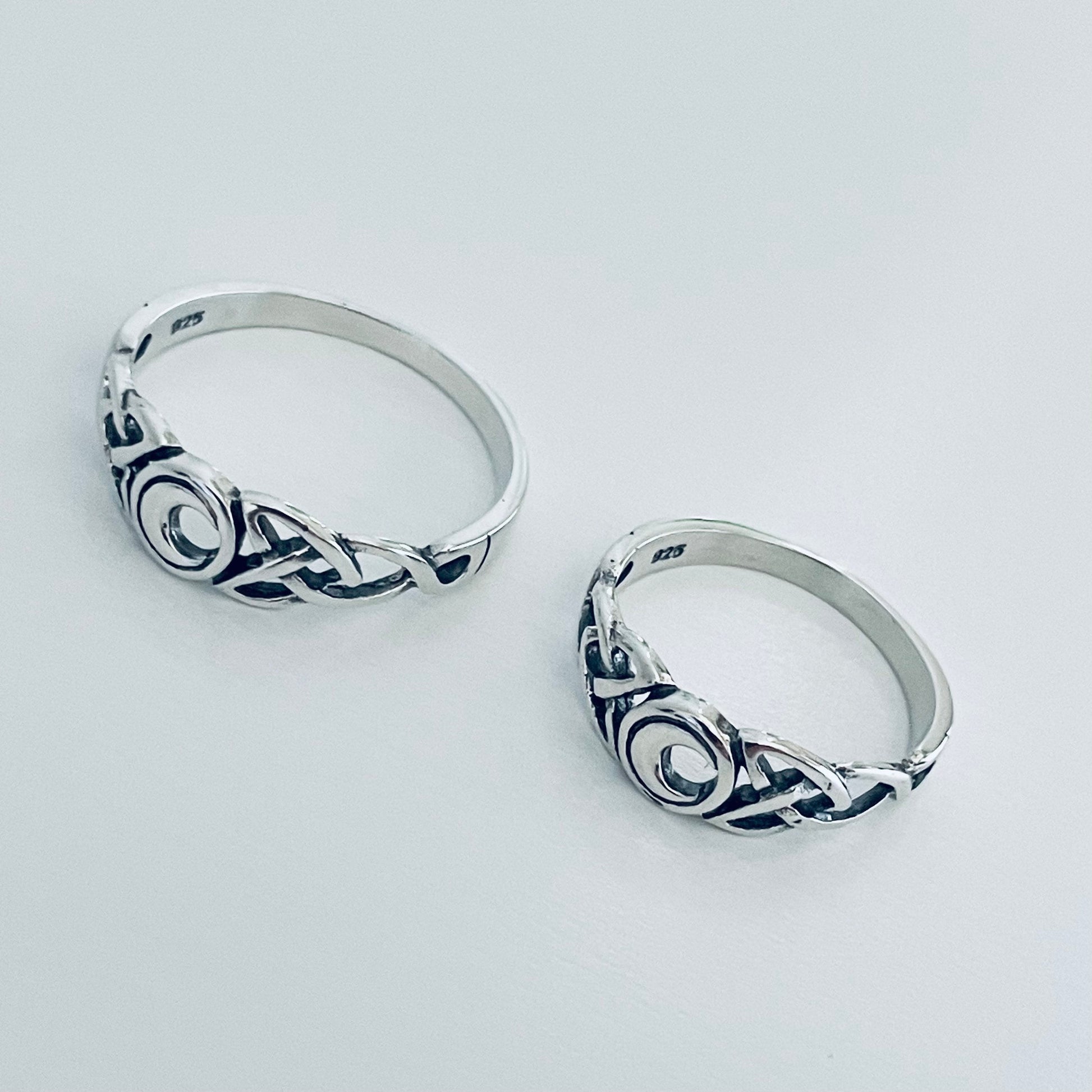 Sterling Silver Celtic Small Moon Ring, Delicate Ring, Trinity Ring, Knot Ring, Moon Ring, Crescent Moon Ring, Celtic Ring, Knot Ring