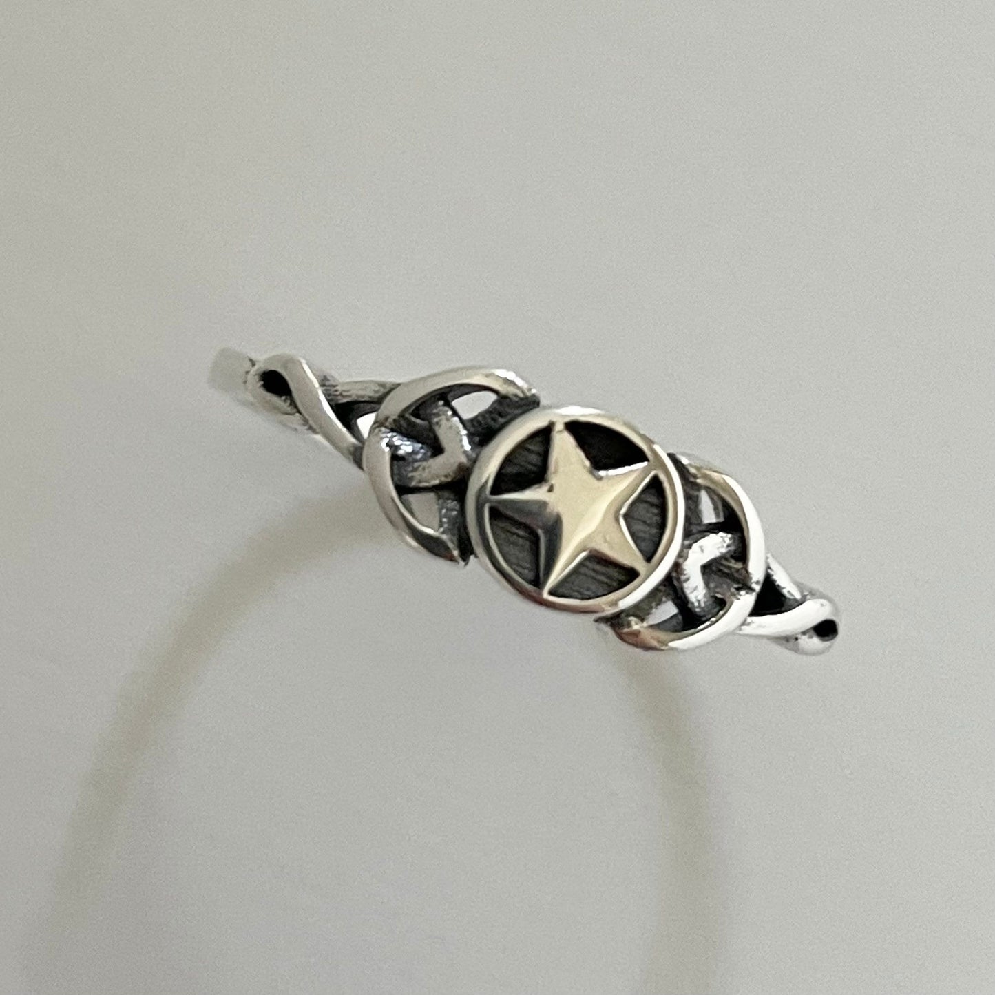 Celtic Star Sterling Silver Ring, Star Silver Ring, Celtic Ring, Love Silver Ring, Trinity Knot Silver Ring, Boho Ring, Promise Celtic Ring