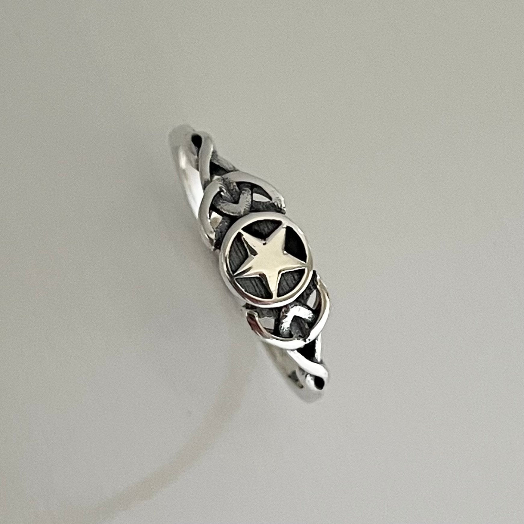 Celtic Star Sterling Silver Ring, Star Silver Ring, Celtic Ring, Love Silver Ring, Trinity Knot Silver Ring, Boho Ring, Promise Celtic Ring