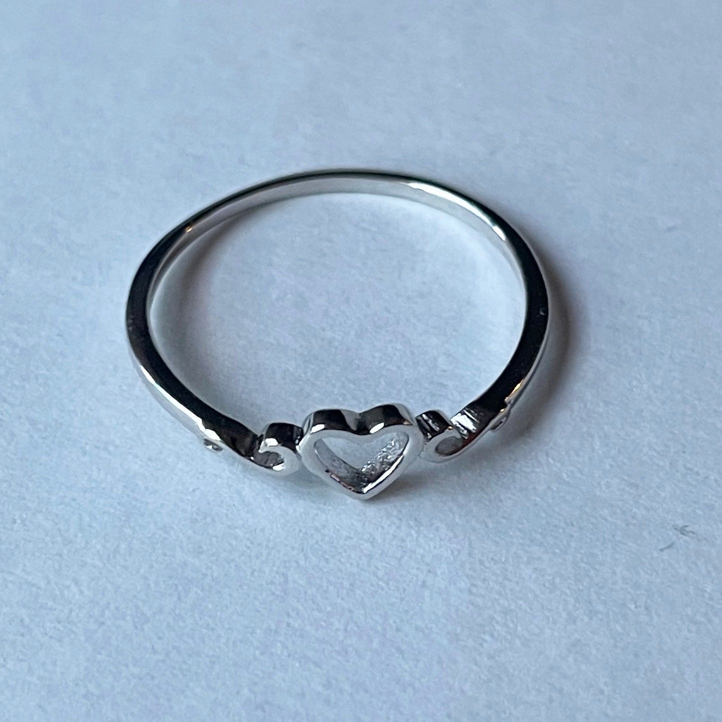 Dainty Heart Swirl Sides Sterling Silver Ring, Heart Ring, Love Ring, Heart Promise Ring, Anniversary Ring, I love you Ring, Thank You Ring