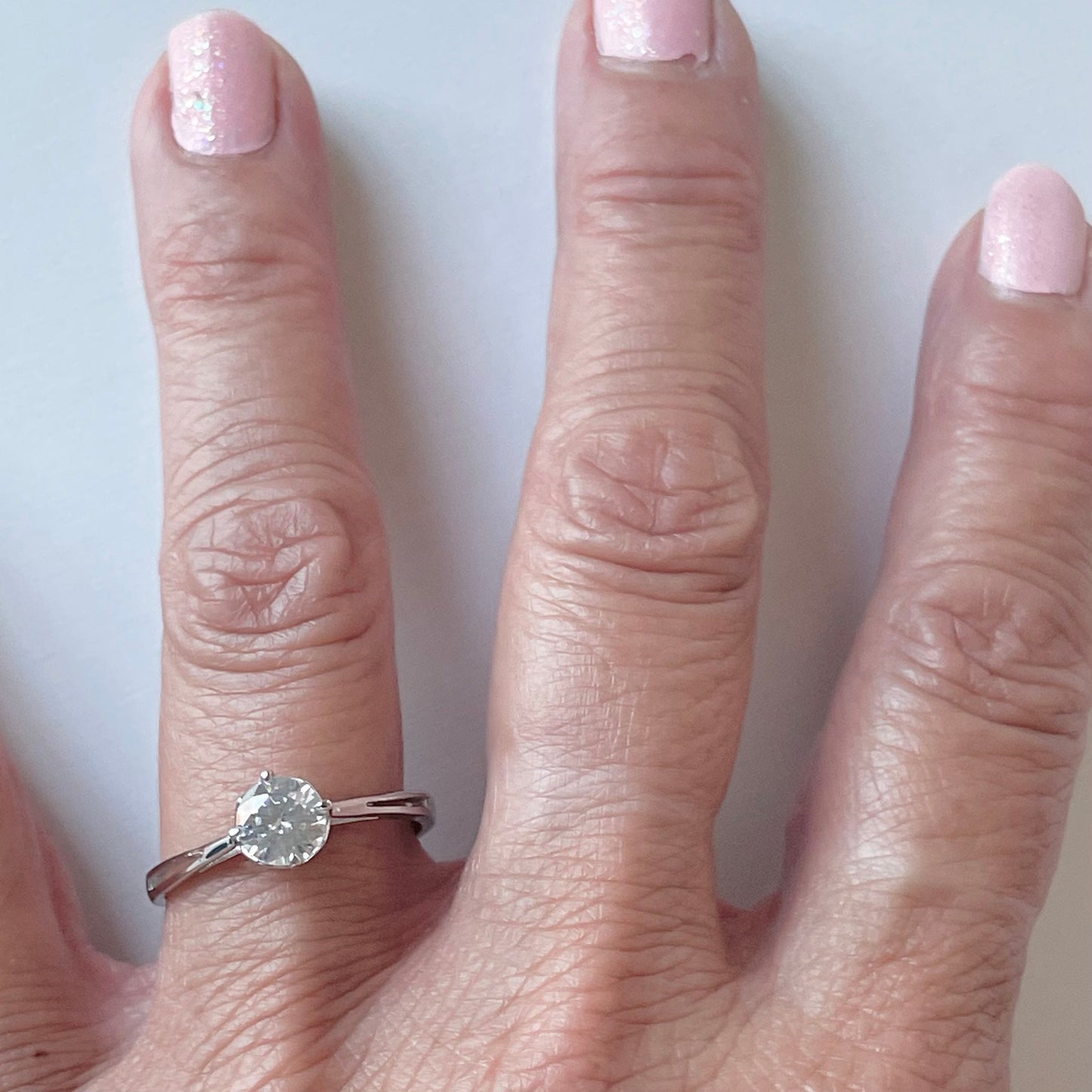 Sterling Silver Solitaire Ring: 1 Carat CZ Engagement Wedding