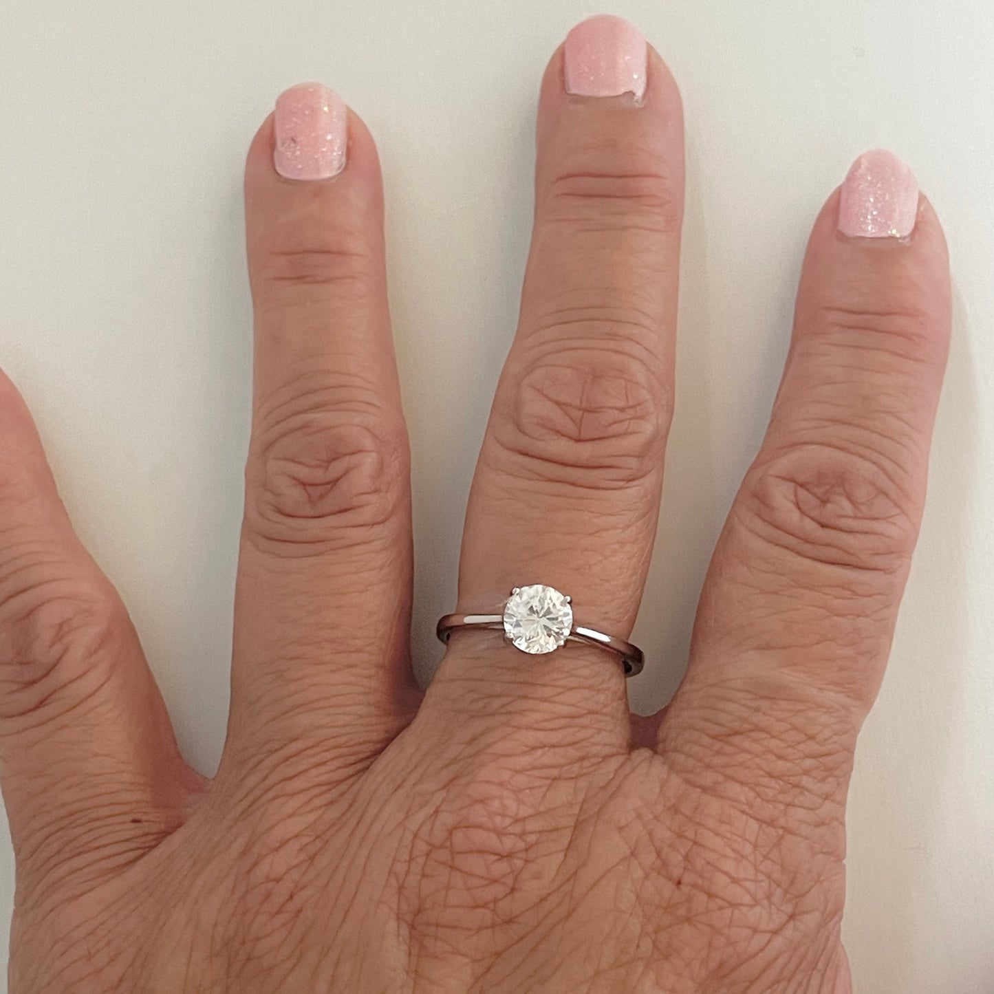 Sterling Silver Solitaire Ring: 1 Carat CZ Engagement Wedding