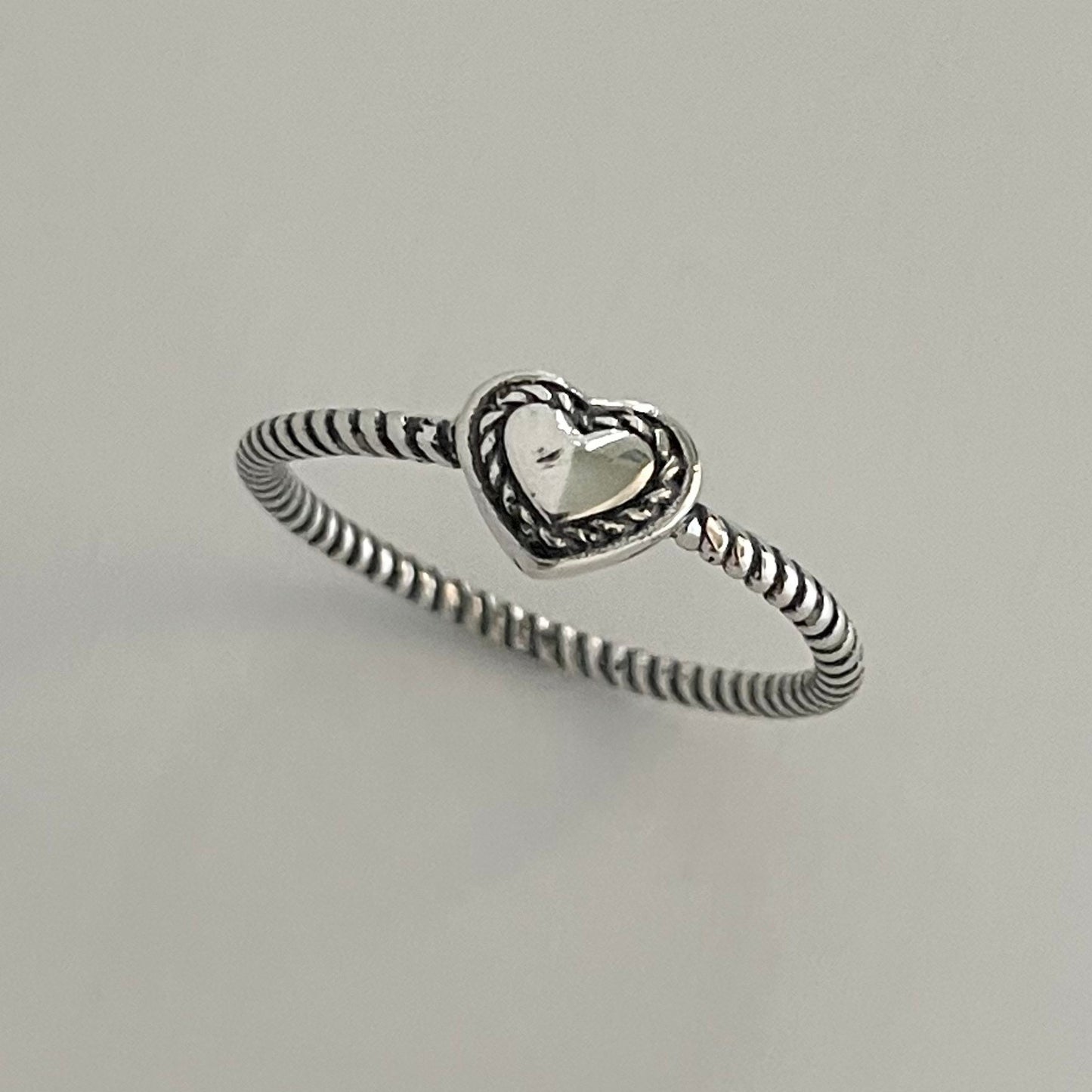 Sterling Silver Heart Ring, Dainty Heart Ring, Silver Heart Ring, Silver Rape Ring, Heart Promise Ring, Anniversary Rape Ring, Boho Ring.