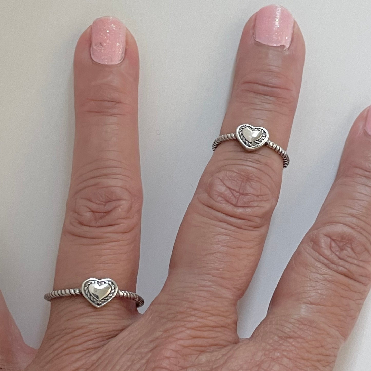 Dainty Sterling Silver Heart Ring: Oxidized Boho Promise Ring