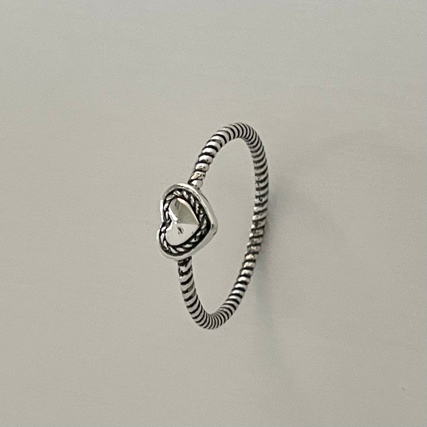 Sterling Silver Heart Ring, Dainty Heart Ring, Silver Heart Ring, Silver Rape Ring, Heart Promise Ring, Anniversary Rape Ring, Boho Ring.