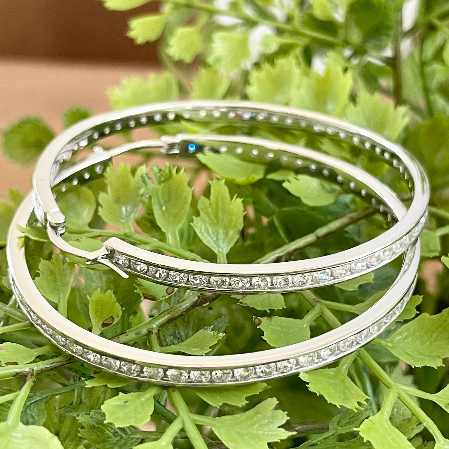 Sterling Silver CZ Hoop Earrings: Round Promise Hoops