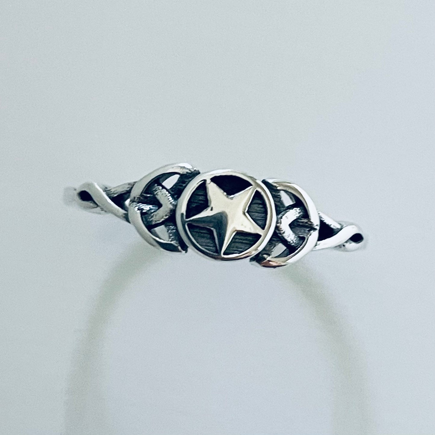 Celtic Star Sterling Silver Ring, Star Silver Ring, Celtic Ring, Love Silver Ring, Trinity Knot Silver Ring, Boho Ring, Promise Celtic Ring