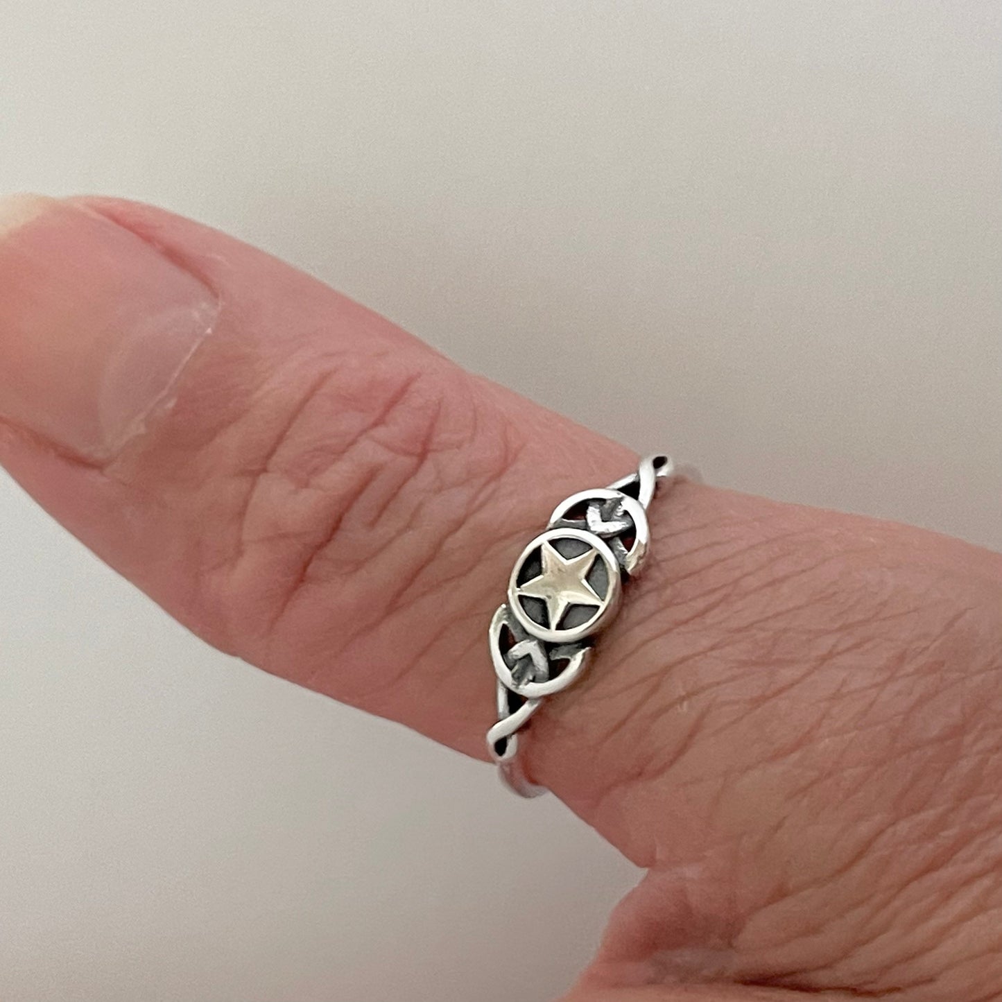 Celtic Star Sterling Silver Ring, Star Silver Ring, Celtic Ring, Love Silver Ring, Trinity Knot Silver Ring, Boho Ring, Promise Celtic Ring