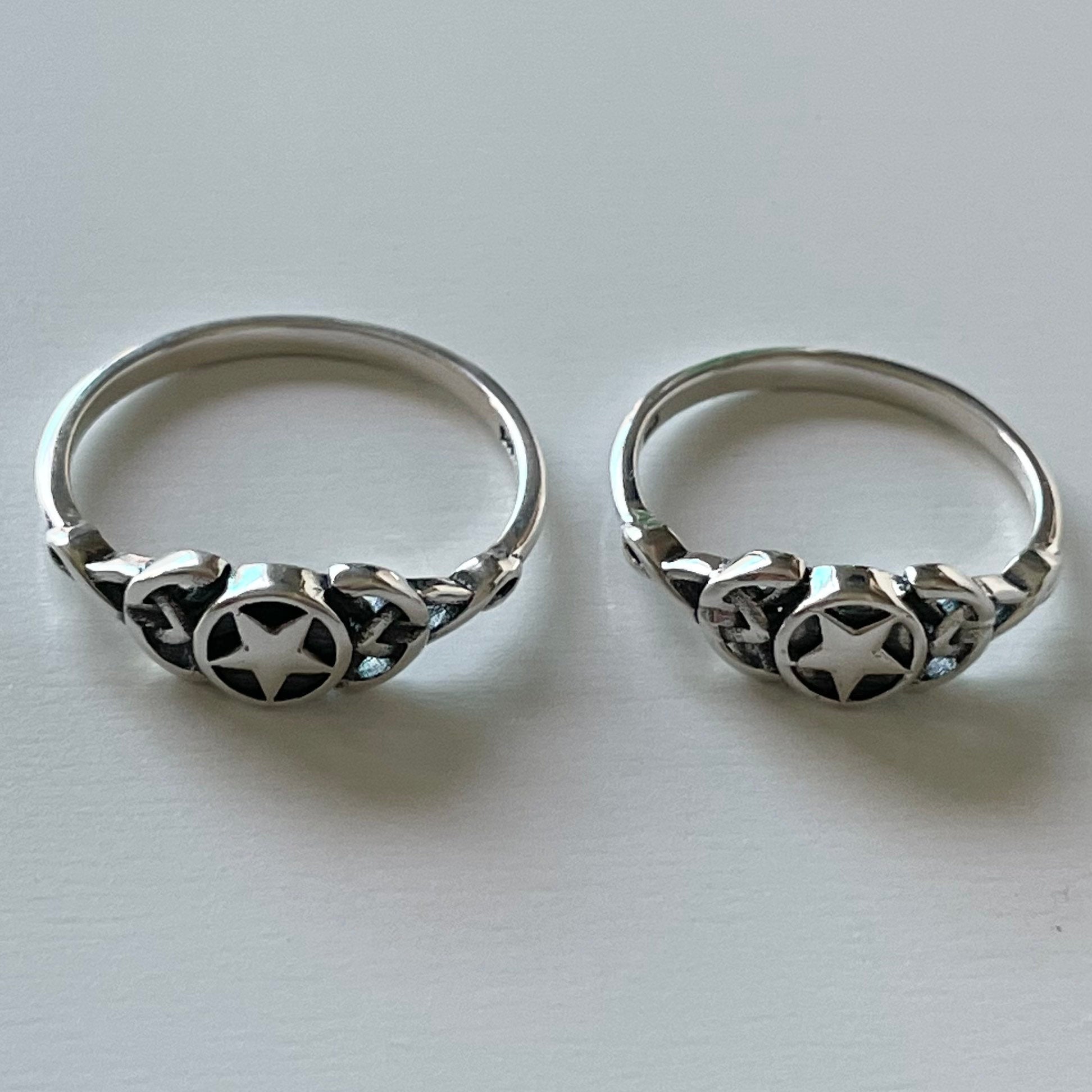 Celtic Star Sterling Silver Ring, Star Silver Ring, Celtic Ring, Love Silver Ring, Trinity Knot Silver Ring, Boho Ring, Promise Celtic Ring