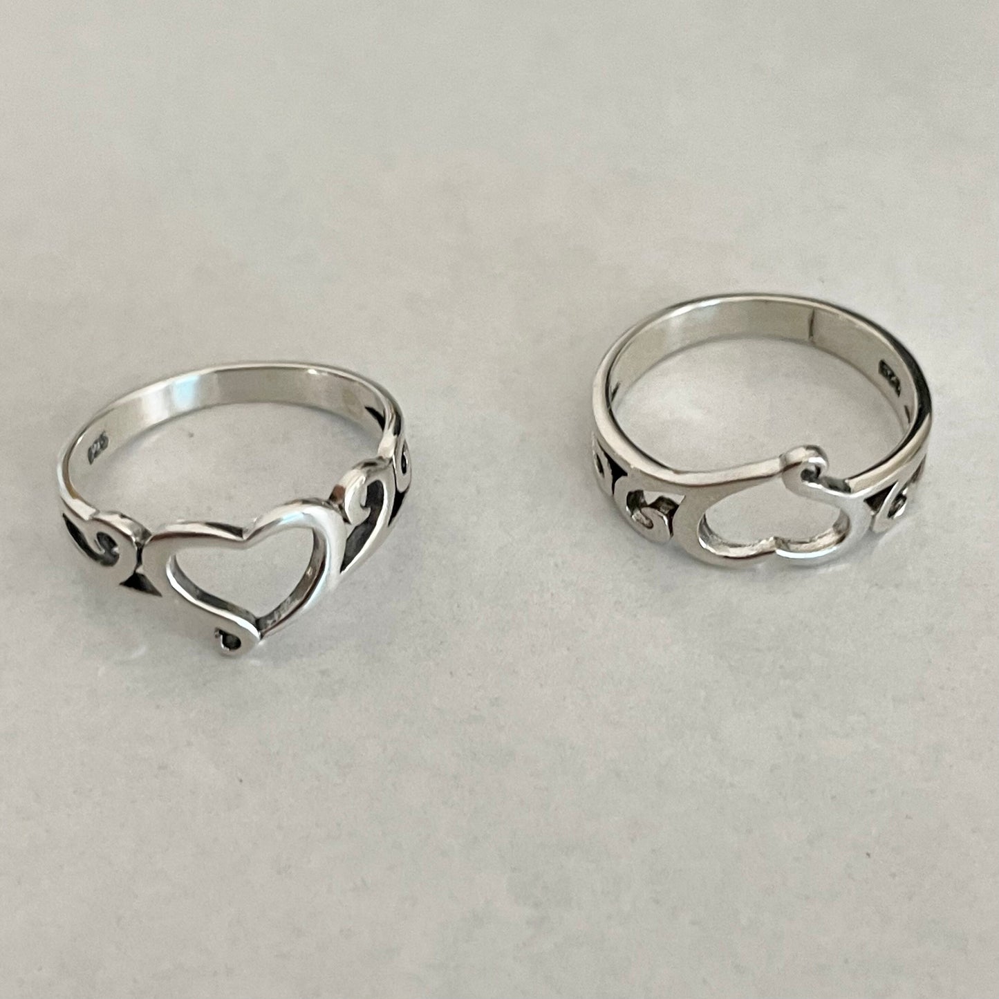 Sterling Silver Open Heart Ring, Silver Swirl Ring, Love Ring, Silver Heart Ring, Heart Silver Ring, Statement Ring, I Love You Ring.