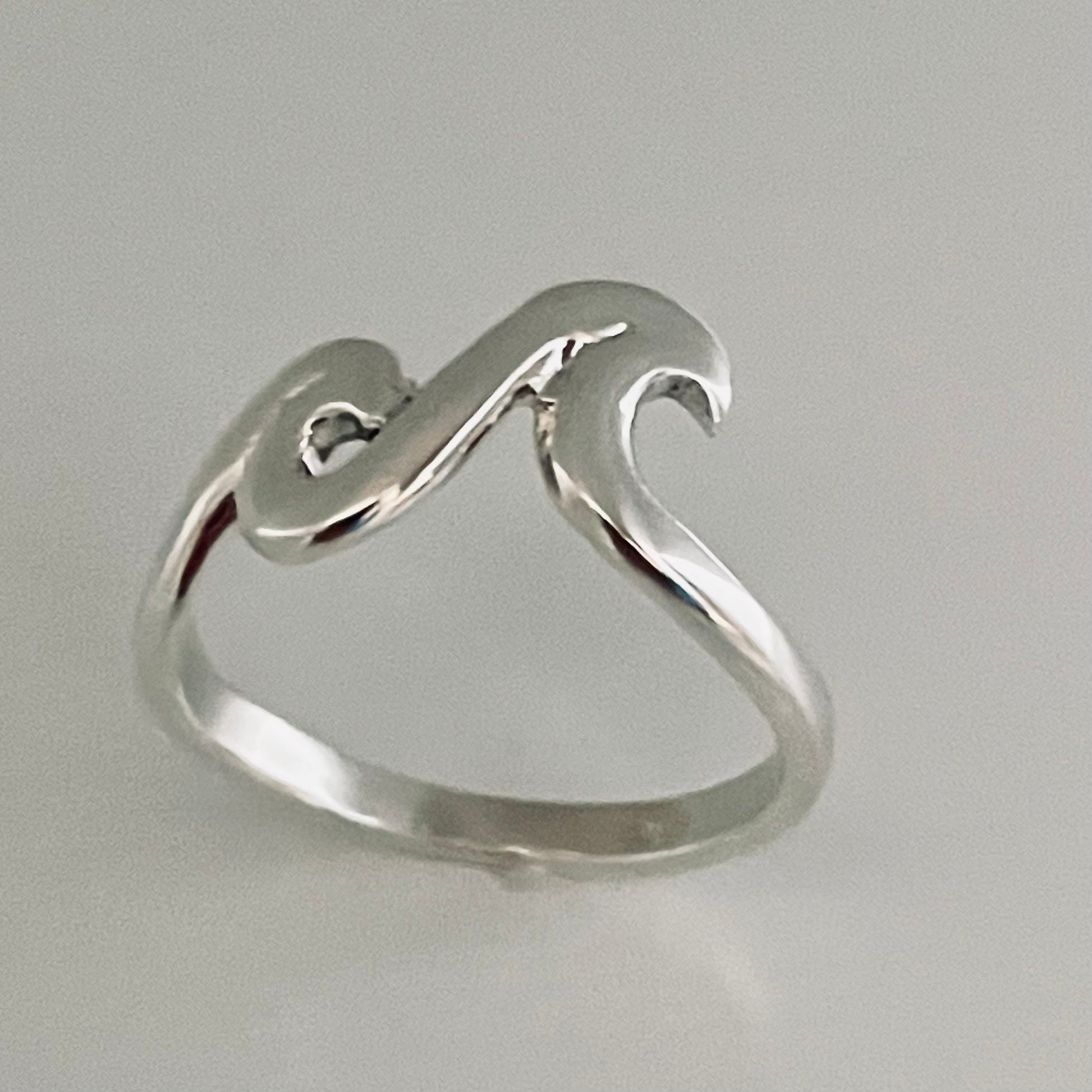Sterling Silver Wave Ring: Polished Beach Ocean Surfer Ring