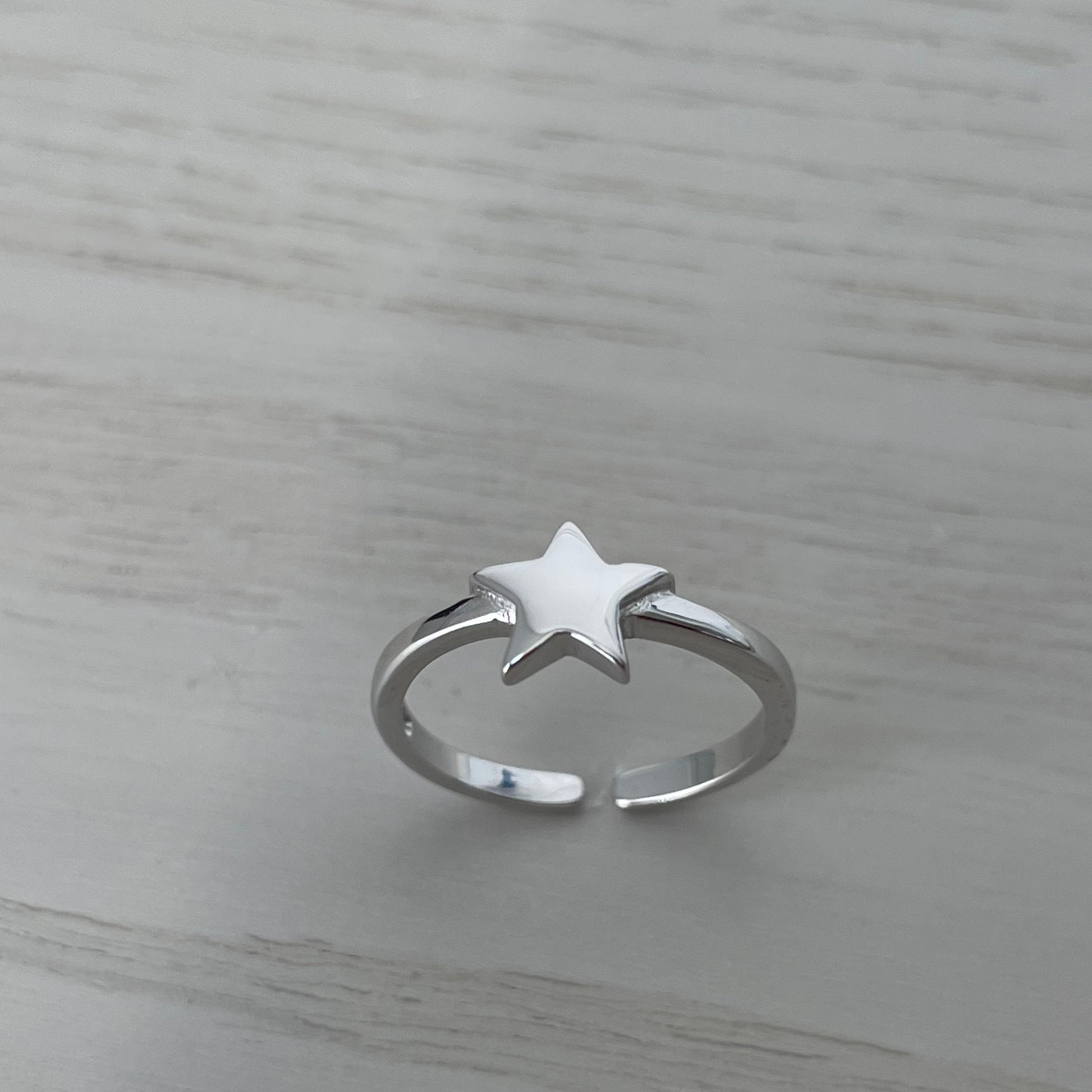 Sterling Silver Star Toe Ring, Pinky Ring, Adjustable Ring, Midi Ring, Silver Star Toe Ring, Silver Toe Ring, Promise Toe Ring