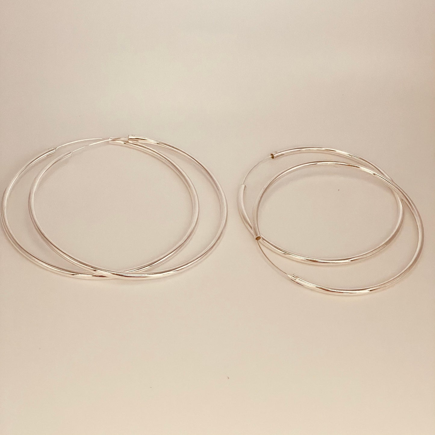 Continuous Hoops Sterling Silver Earrings, Silver Hoops Earrings, Hoops Promise Earrings, Promise Love You Earrings, Silver Love Earrings