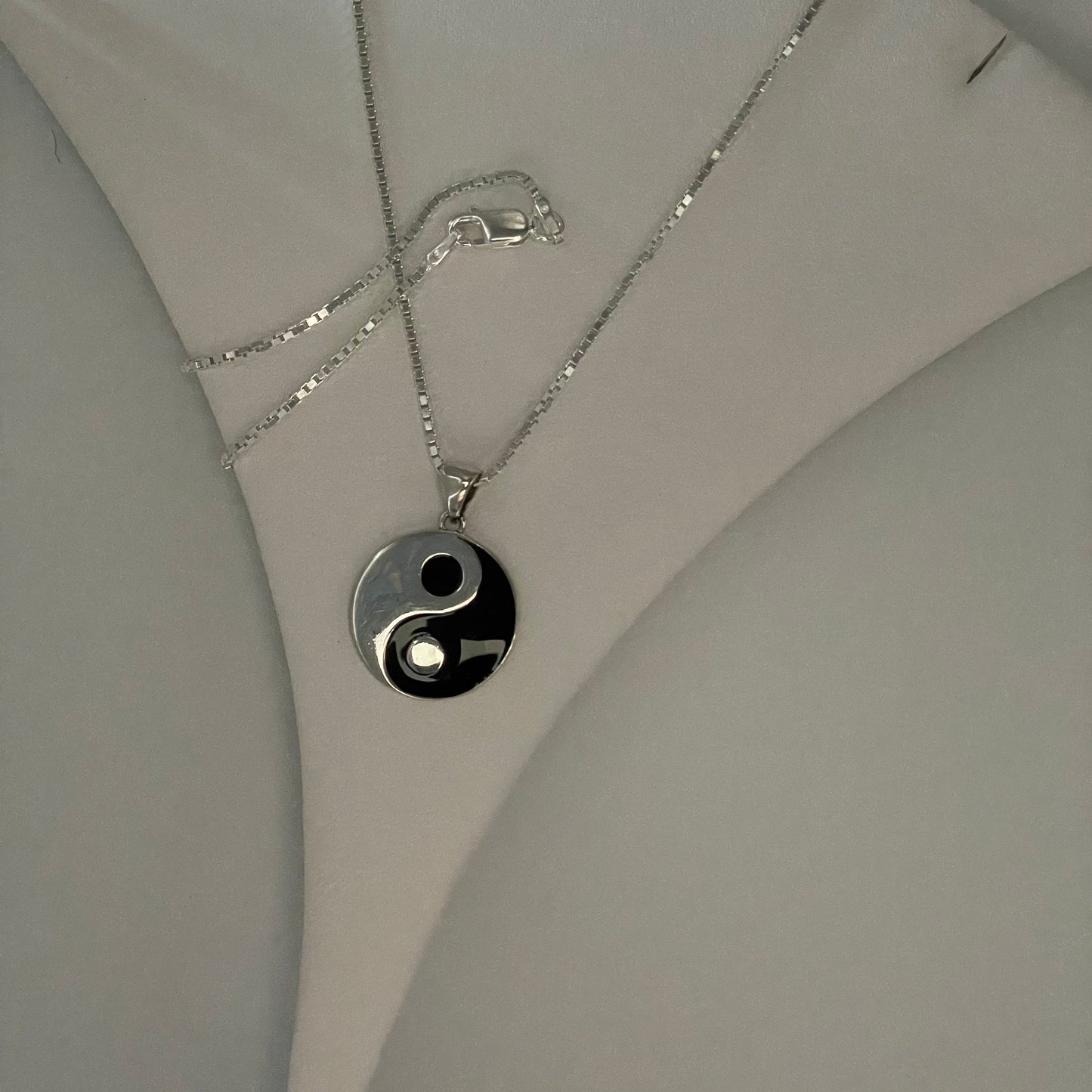 Sterling Silver Yin Yang Pendant Necklace: Oxidized Boho Jewelry