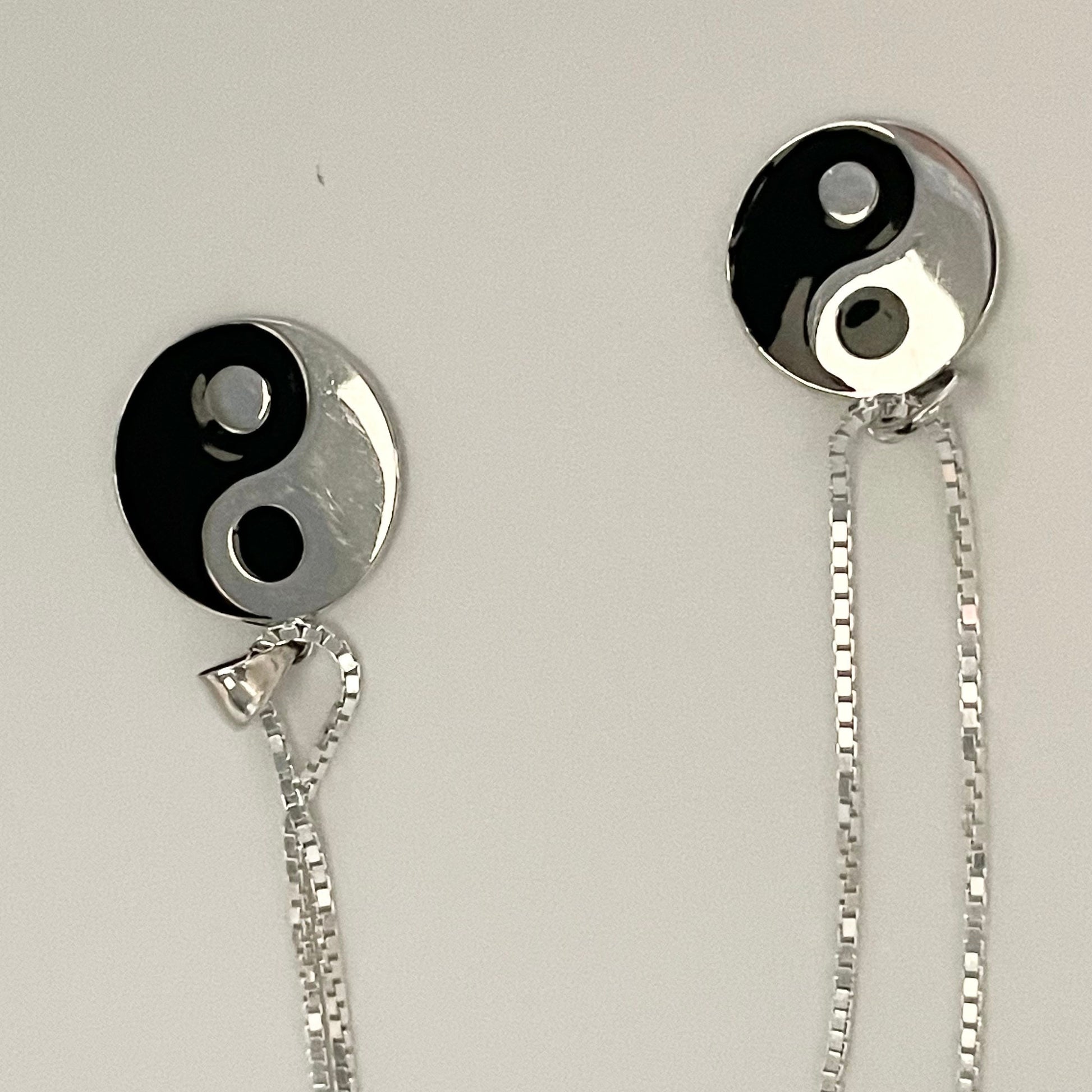 Sterling Silver Yin Yang Pendant Necklace: Oxidized Boho Jewelry