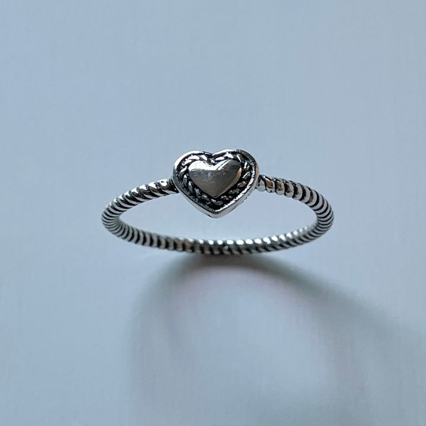 Sterling Silver Heart Ring, Dainty Heart Ring, Silver Heart Ring, Silver Rape Ring, Heart Promise Ring, Anniversary Rape Ring, Boho Ring.