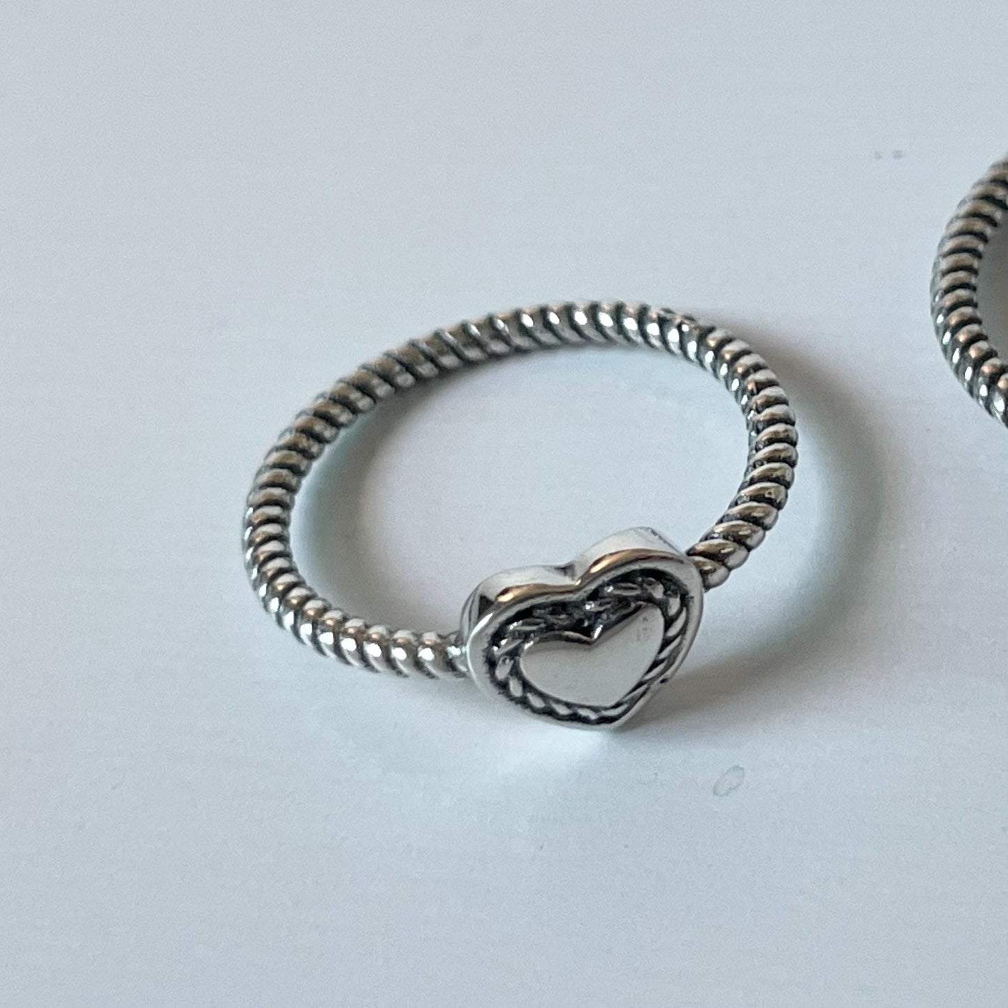 Dainty Sterling Silver Heart Ring: Oxidized Boho Promise Ring