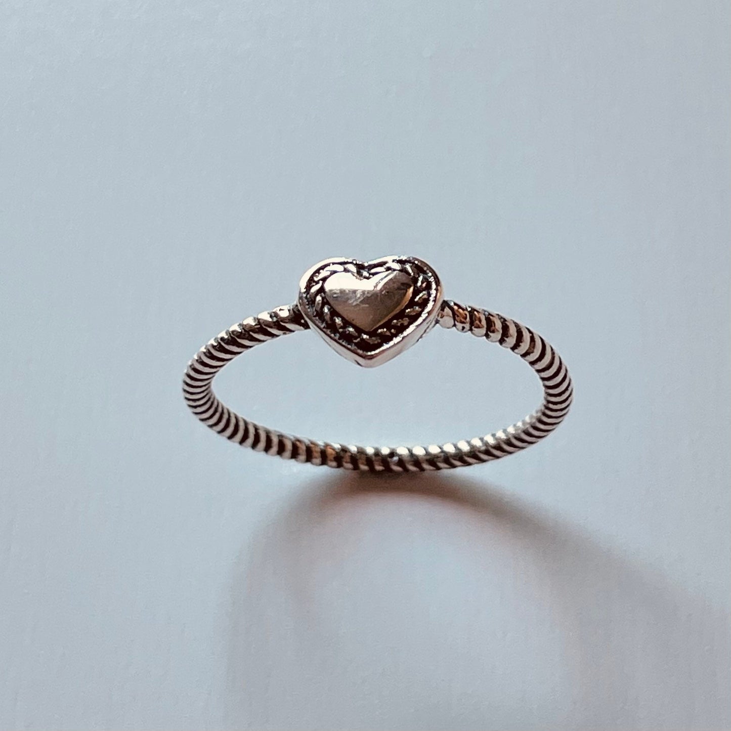 Sterling Silver Heart Ring, Dainty Heart Ring, Silver Heart Ring, Silver Rape Ring, Heart Promise Ring, Anniversary Rape Ring, Boho Ring.