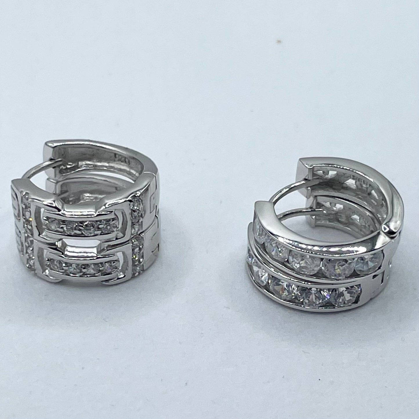 Sterling Silver CZ Huggie Earrings, Cubic Zirconia Earrings, CZ Hoops Earrings, Silver CZ Earrings, Huggie Earrings, Promise Love Earrings