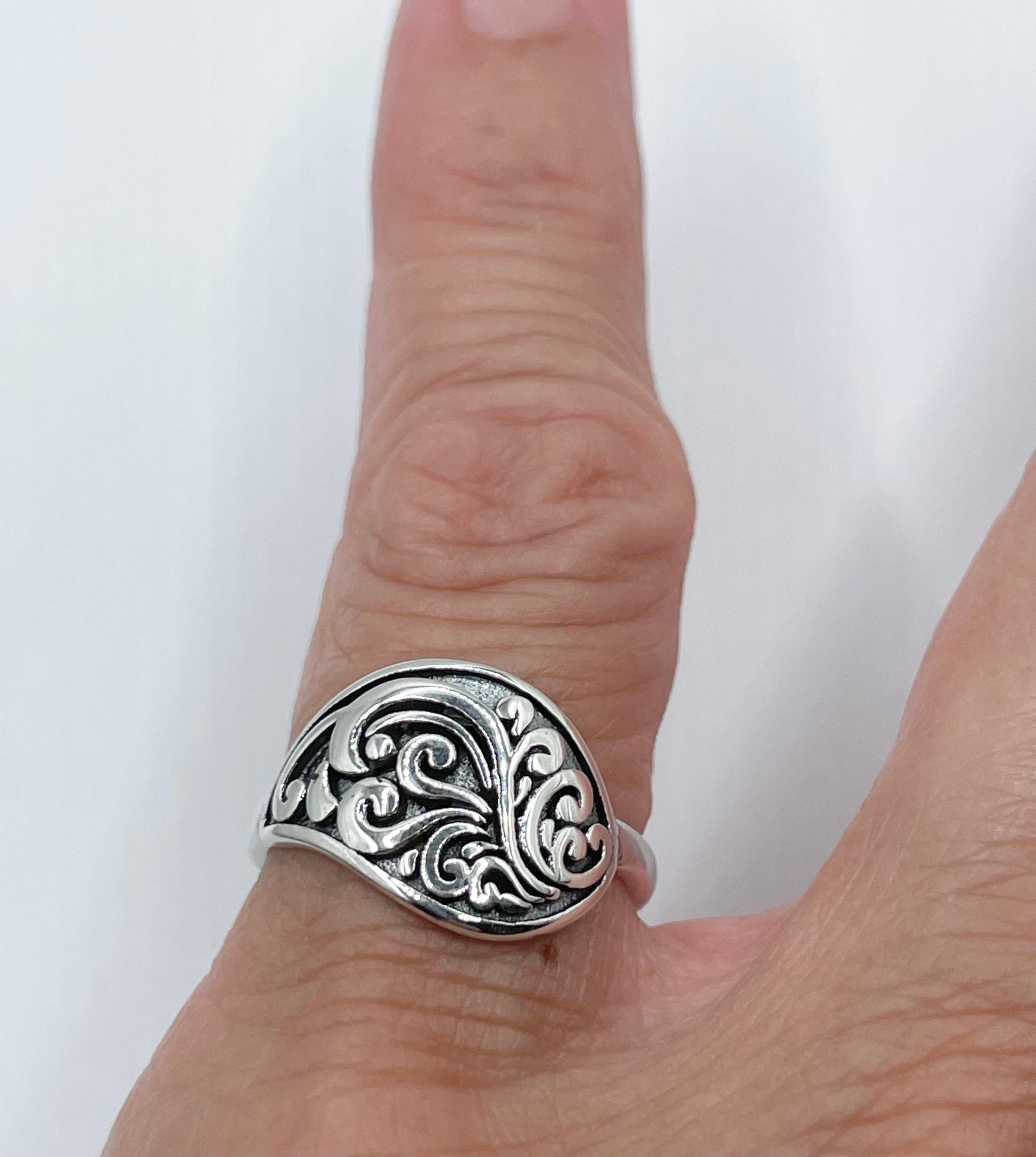 Swirls Scrolls Sterling Silver Ring - Silver Ring- Swirl Ring - Scrolls Ring - Swirly Ring - Boho Ring - Statement Ring