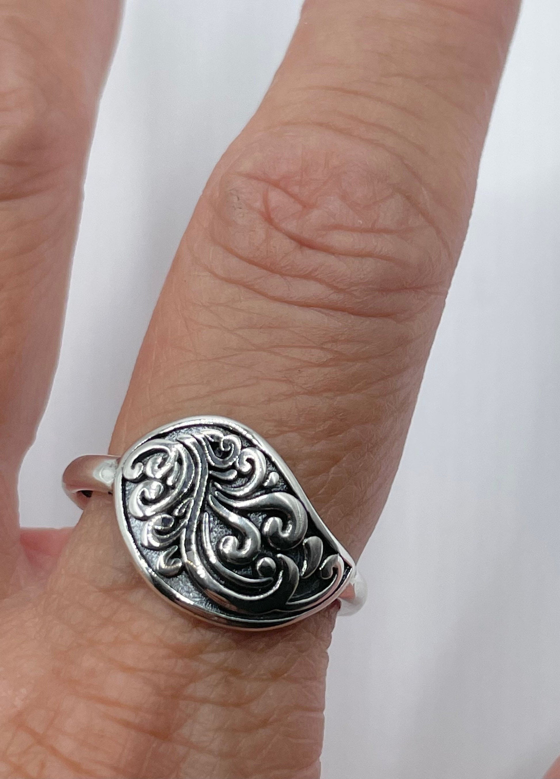 Swirls Scrolls Sterling Silver Ring - Silver Ring- Swirl Ring - Scrolls Ring - Swirly Ring - Boho Ring - Statement Ring