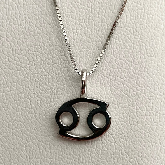 Sterling Silver Cancer Zodiac Pendant Necklace
