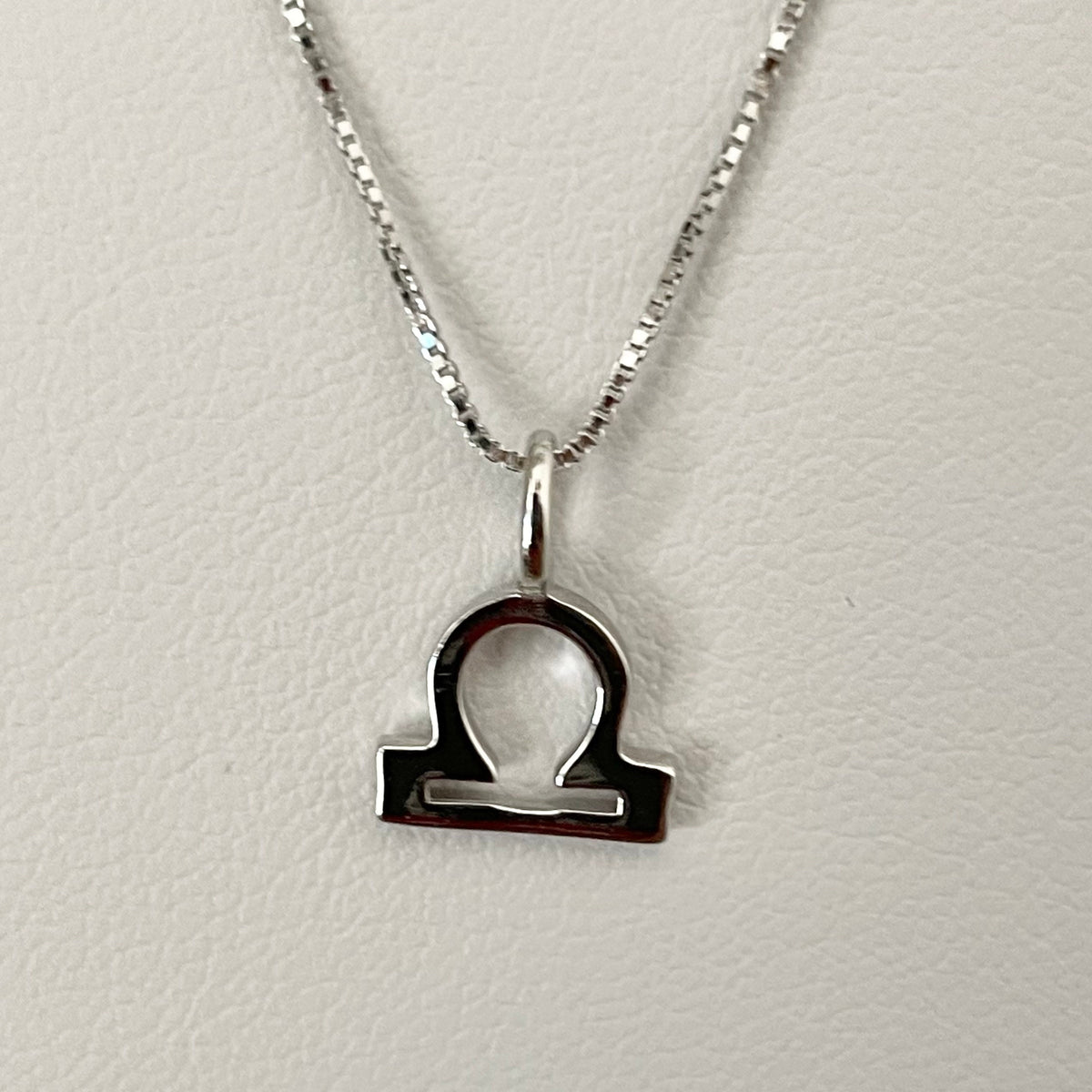 Sterling Silver Libra Necklace: Zodiac Horoscope Pendant