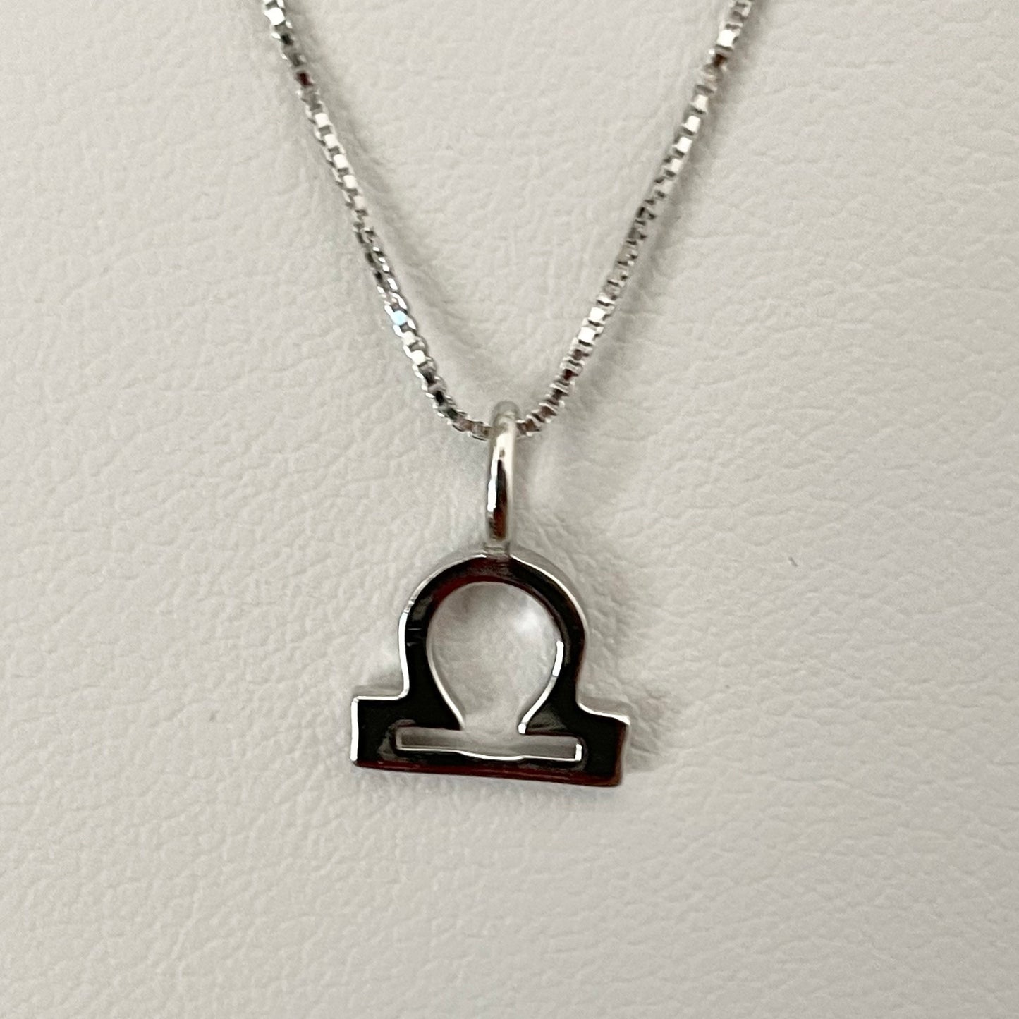 Sterling Silver Libra Necklace: Zodiac Horoscope Pendant